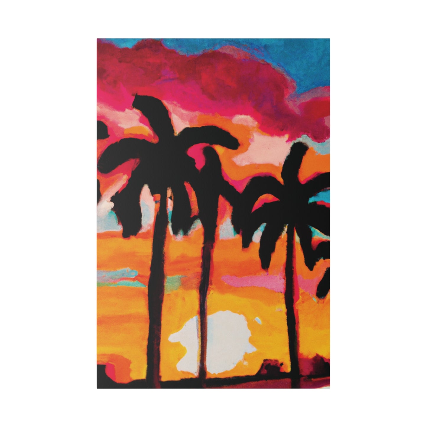 4763O - Miami Beach Sunset Painting Print | Miami | Beach | Sunset | Poster | Home Decor | Wall Art | Canvas