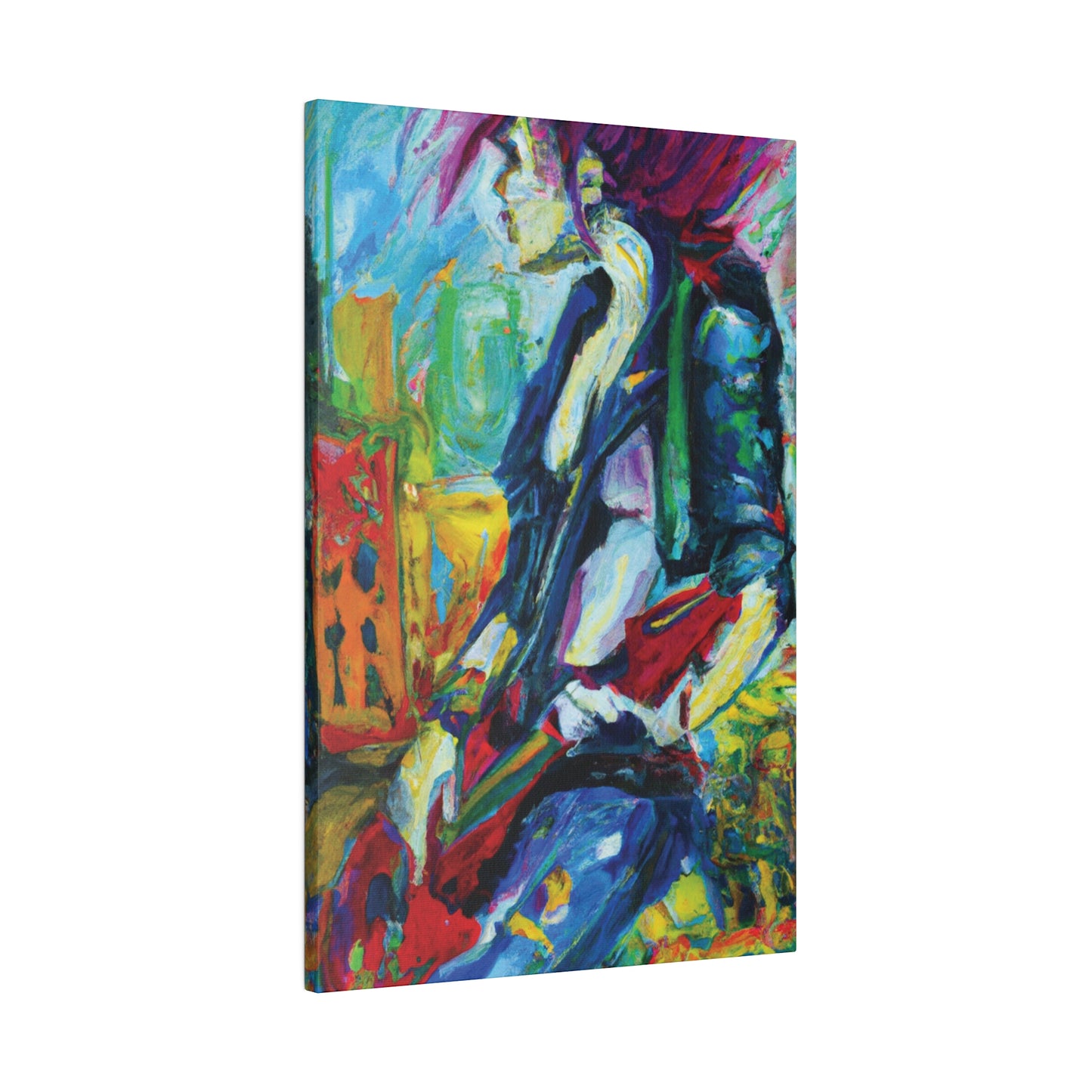 298T - Rockstar Oil Painting Style Print | Poster | Home Decor | Wall Art | Music Art | Canvas