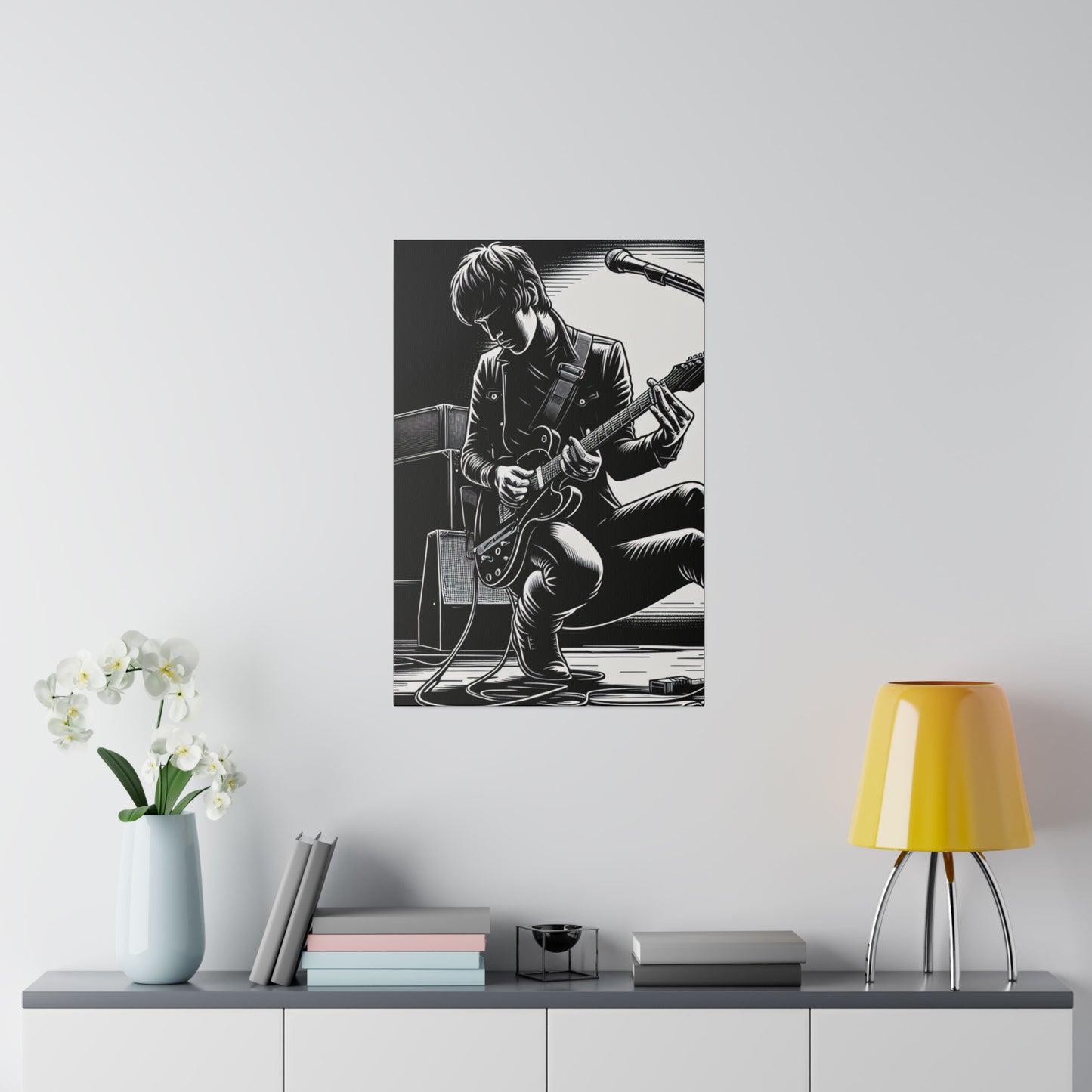 2456K - music art work, rockstar gifts, musician gift ideas, guitar art work, guitar artwork, guitar wall art canvas, playing guitar, decor