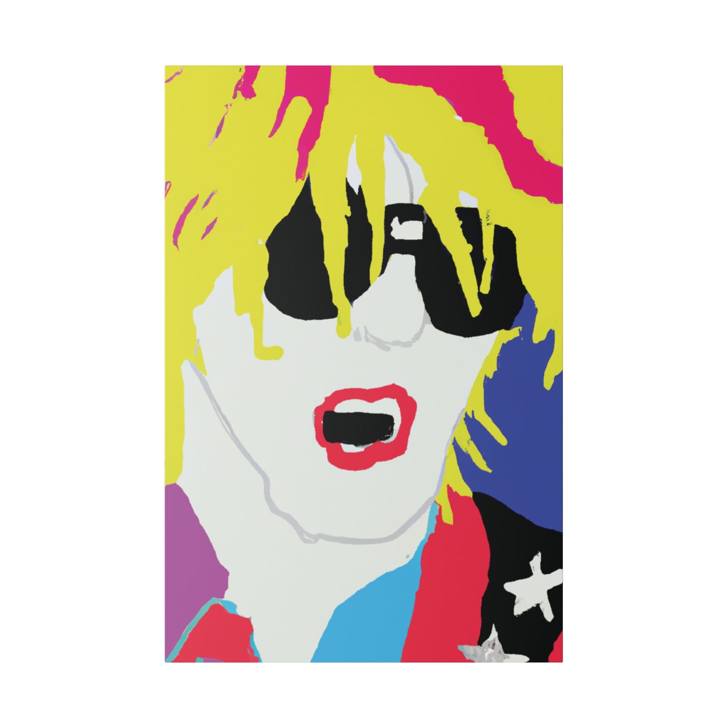 5917X - Rockstar Painting Print | Face | Abstract | Poster | Home Decor | Wall Art | Music Art | Canvas