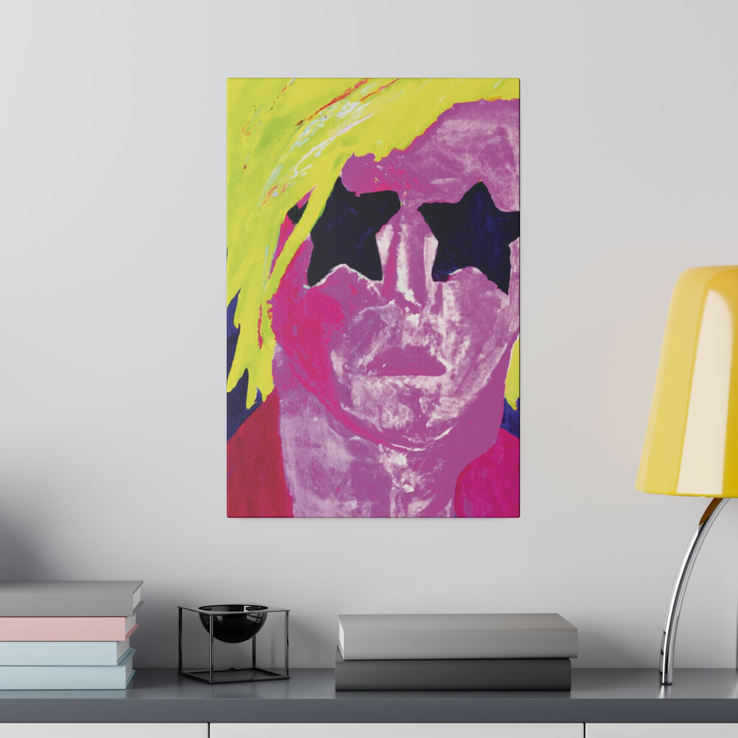 7563W - Rockstar Painting Print | Face | Abstract | Poster | Home Decor | Wall Art | Music Art | Canvas