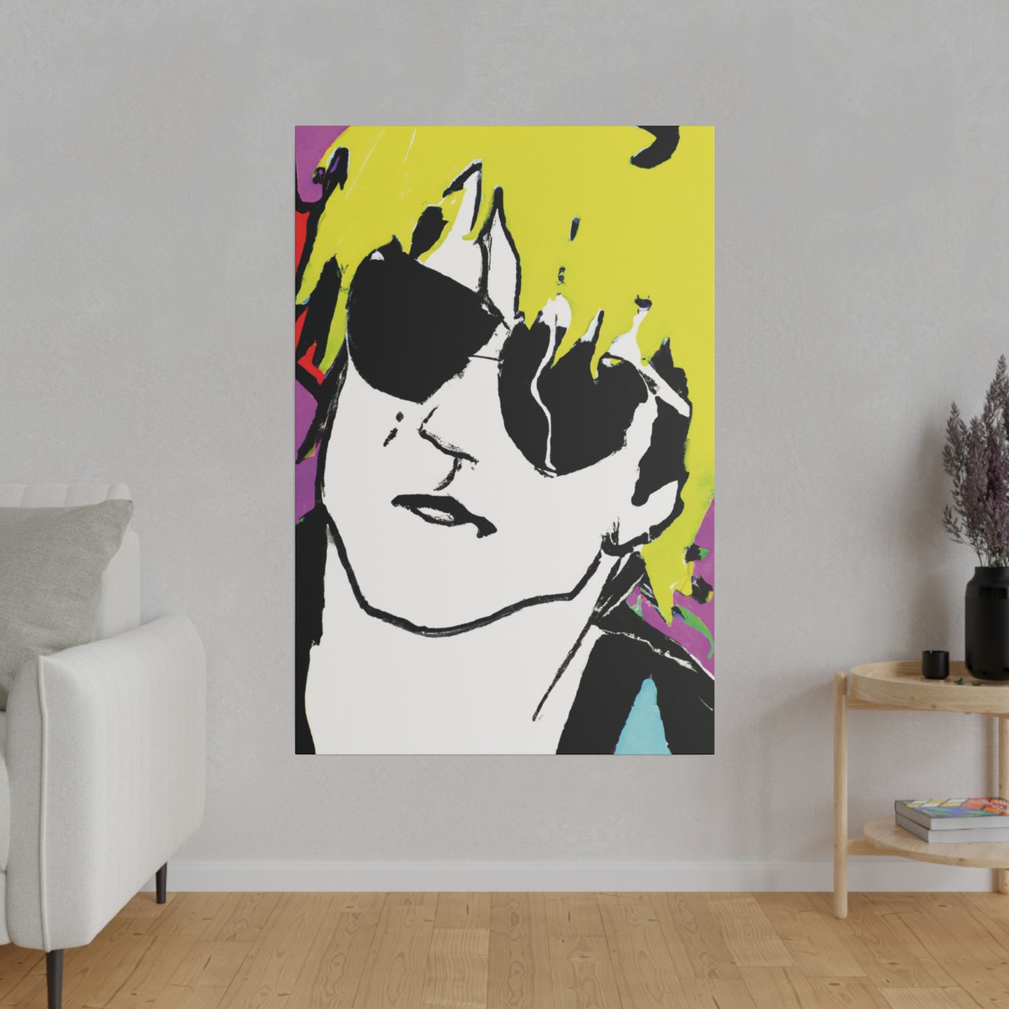 347H - Rockstar Painting Print | Face | Abstract | Poster | Home Decor | Wall Art | Music Art | Canvas