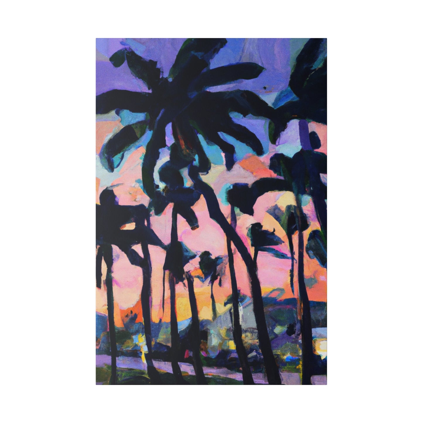 2754G - Miami Beach Sunset Painting Print | Miami | Beach | Sunset | Poster | Home Decor | Wall Art | Canvas