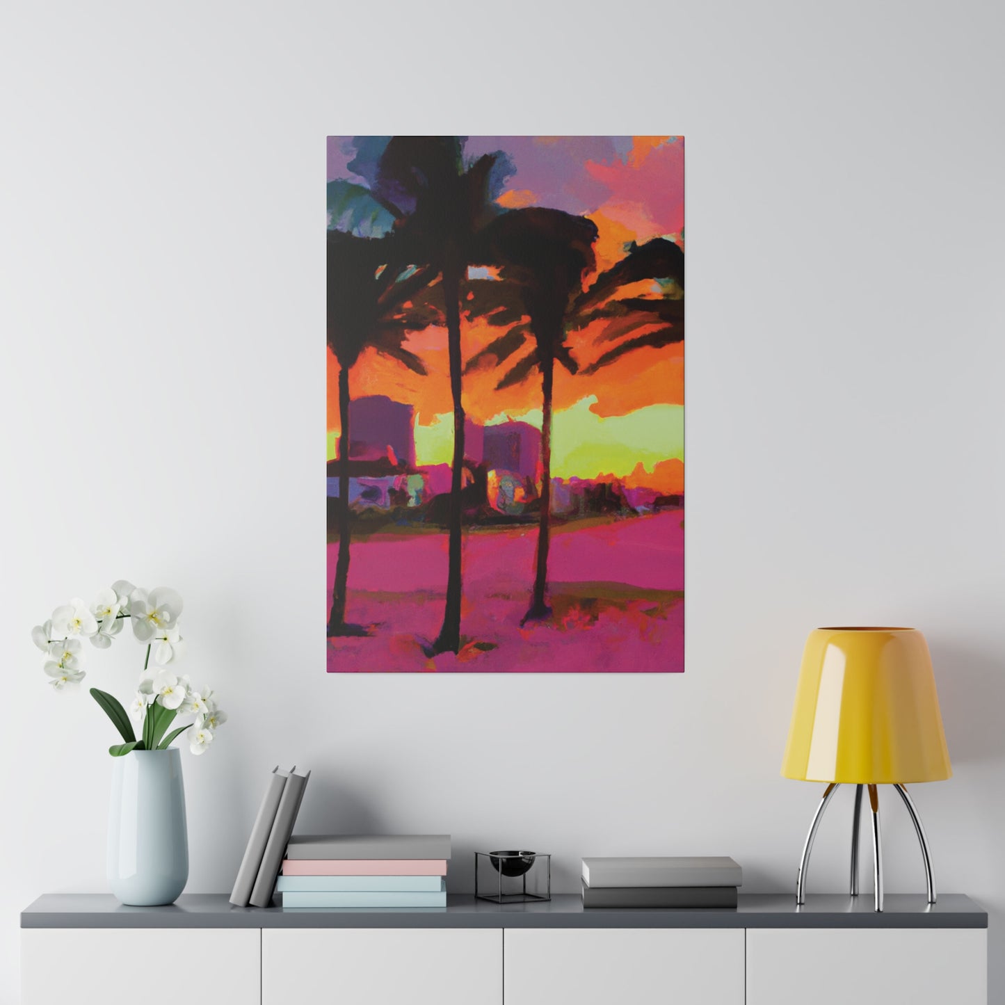 4596G - Miami Beach Sunset Painting Print | Miami | Beach | Sunset | Poster | Home Decor | Wall Art | Canvas