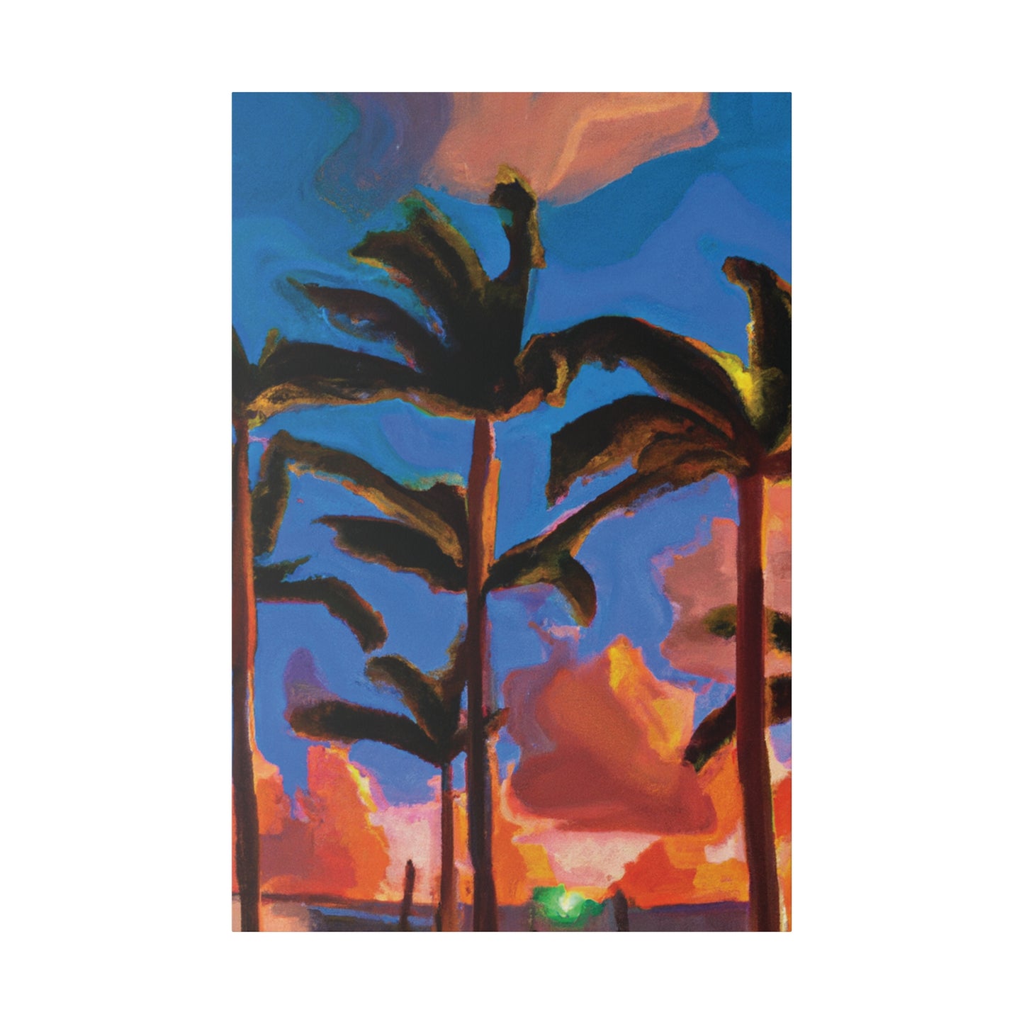 4464U - Miami Beach Sunset Painting Print | Miami | Beach | Sunset | Poster | Home Decor | Wall Art | Canvas