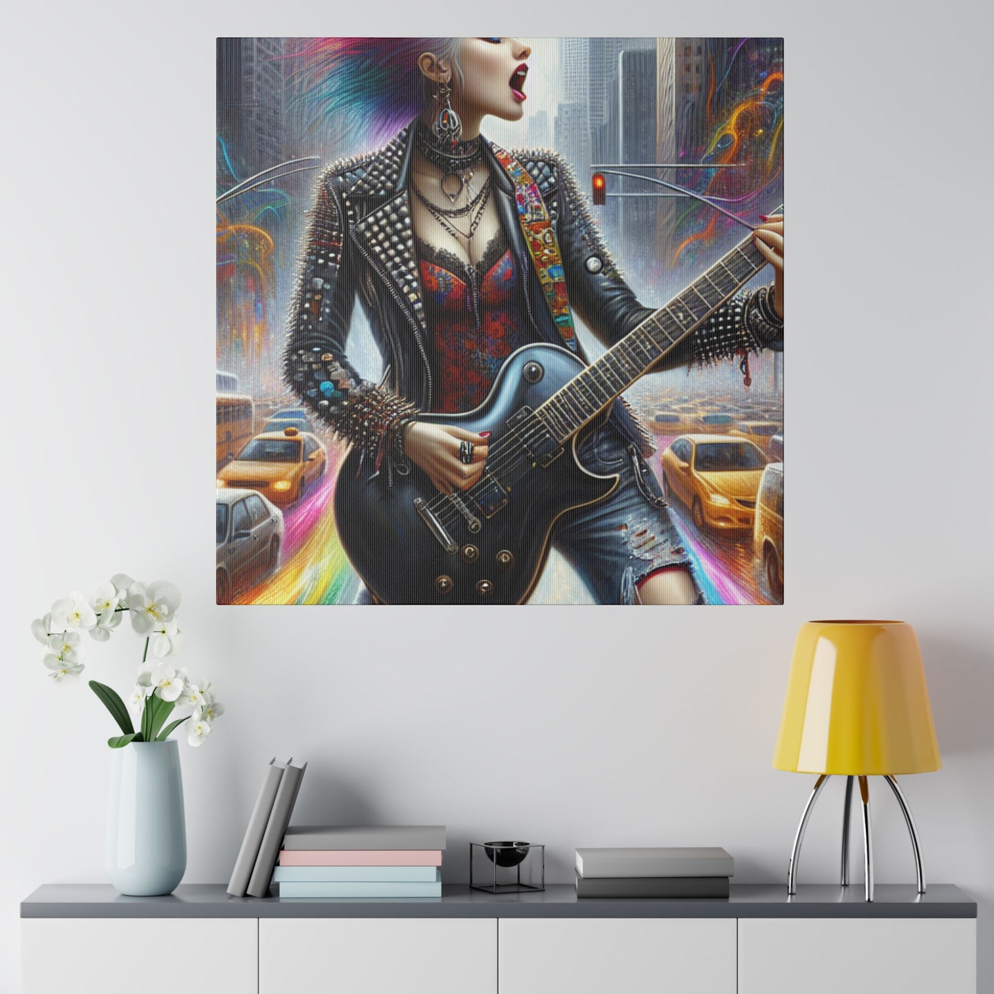 7301Z - Rockstar Oil Painting Style Print | Poster | Home Decor | Wall Art | Music Art | Canvas