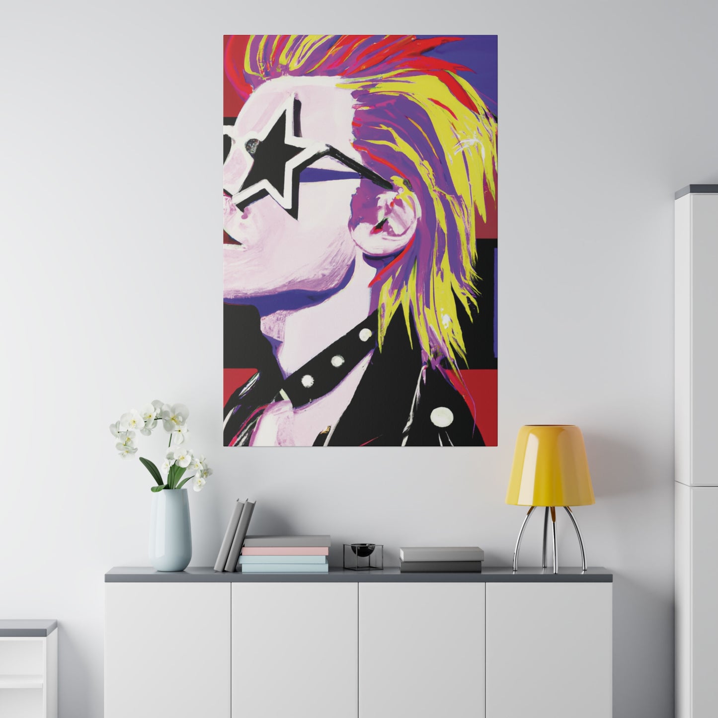 7547K - Rockstar Painting Print | Face | Abstract | Poster | Home Decor | Wall Art | Music Art | Canvas