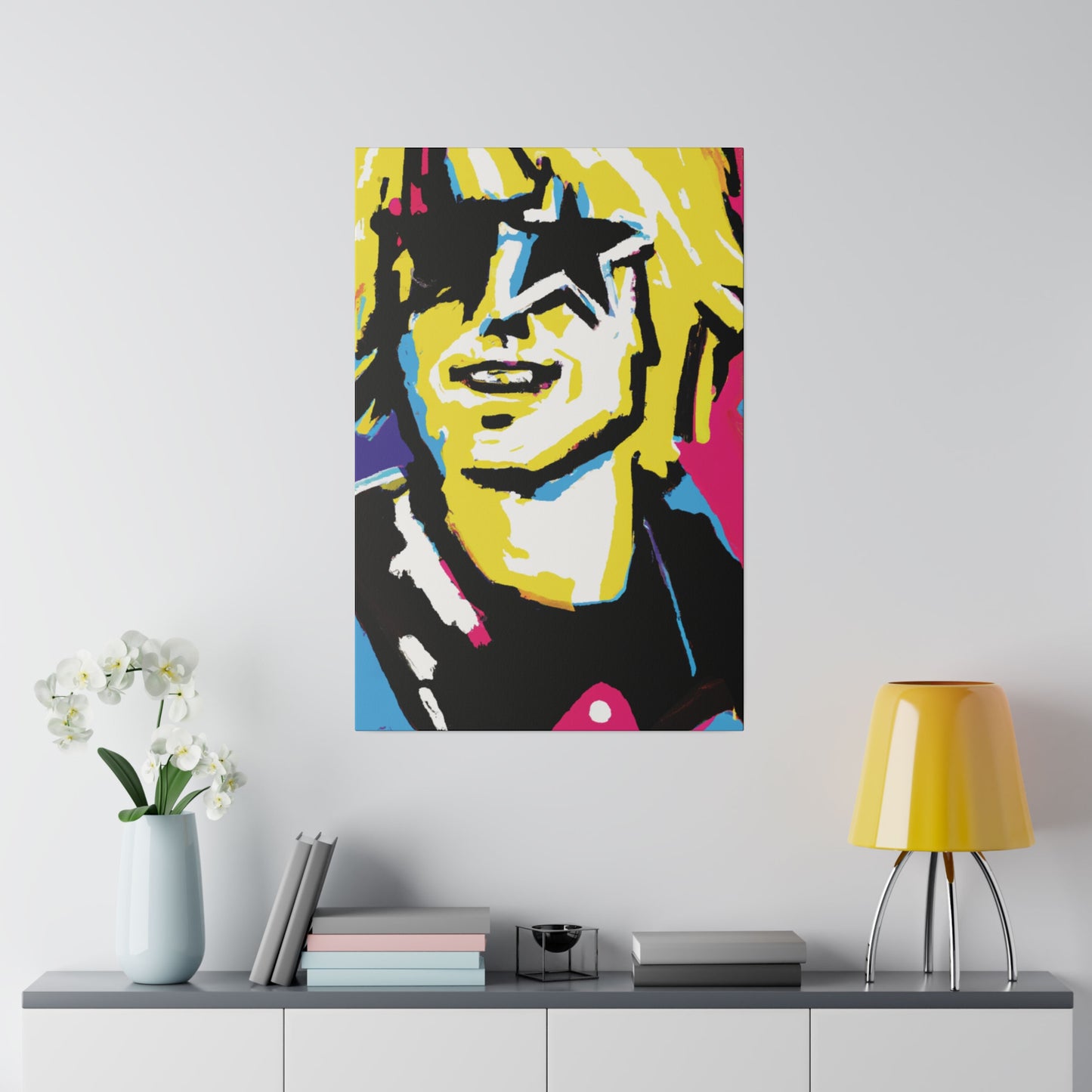 3292X - Rockstar Painting Print | Face | Abstract | Poster | Home Decor | Wall Art | Music Art | Canvas