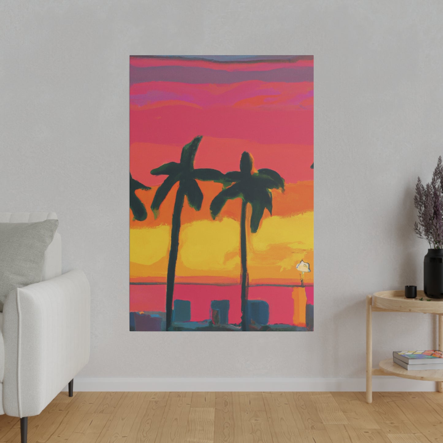 9642Q - Miami Beach Sunset Painting Print | Miami | Beach | Sunset | Poster | Home Decor | Wall Art | Canvas