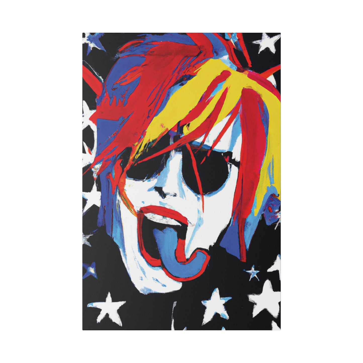 5376Y - Rockstar Painting Print | Face | Abstract | Poster | Home Decor | Wall Art | Music Art | Canvas