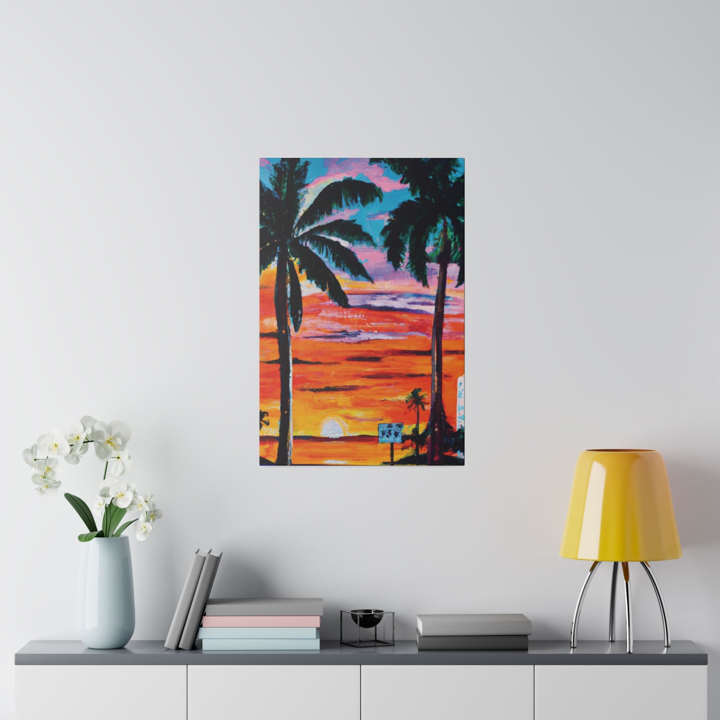 7358V - Miami Beach Sunset Painting Print | Miami | Beach | Sunset | Poster | Home Decor | Wall Art | Canvas