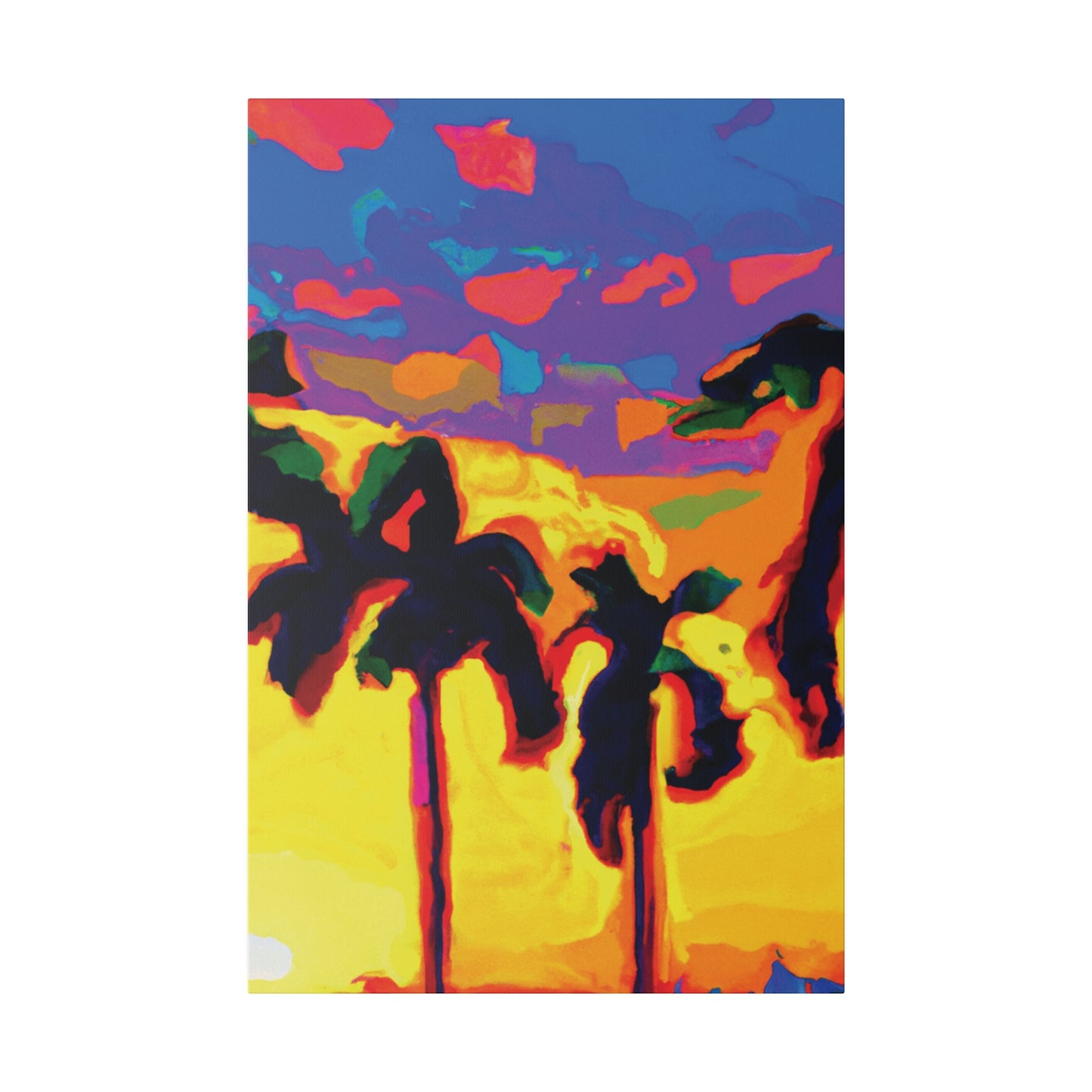 7121s - Miami Beach Sunset Painting Print | Miami | Beach | Sunset | Poster | Home Decor | Wall Art | Canvas