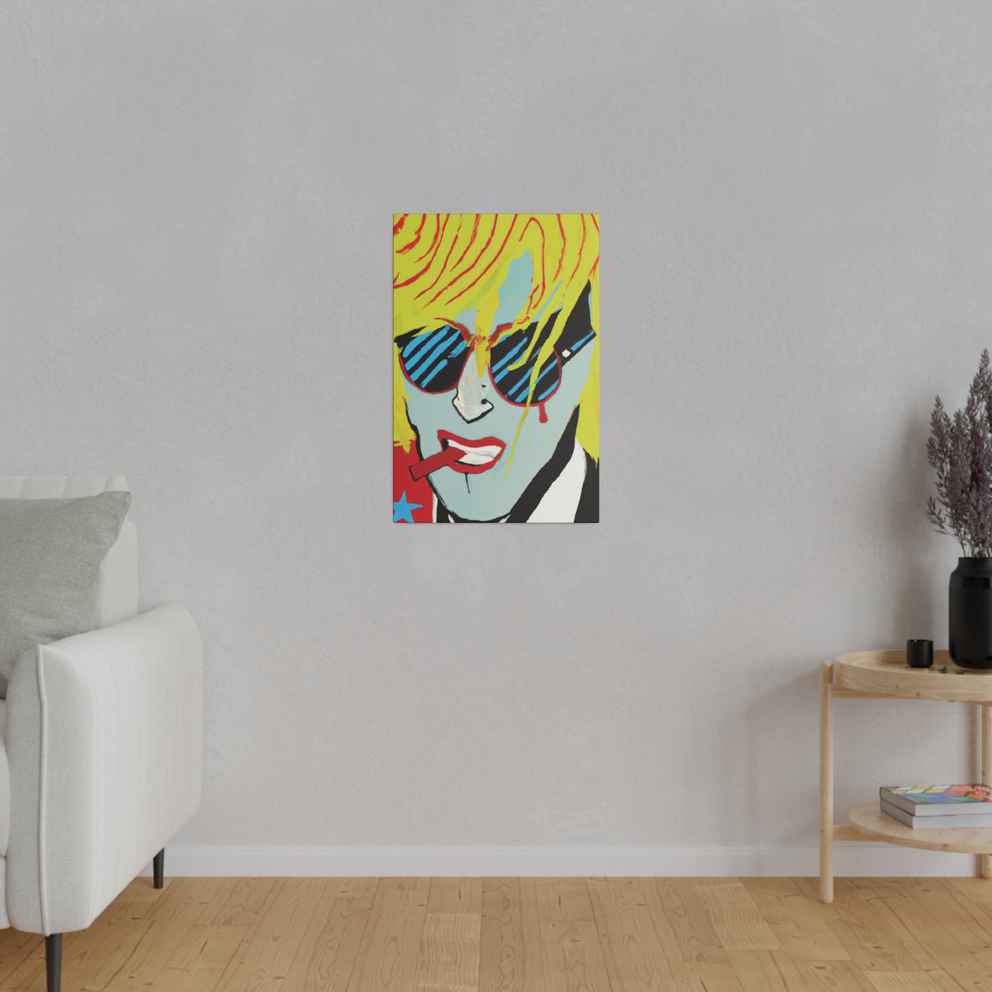 3122Y - Rockstar Painting Print | Face | Abstract | Poster | Home Decor | Wall Art | Music Art | Canvas