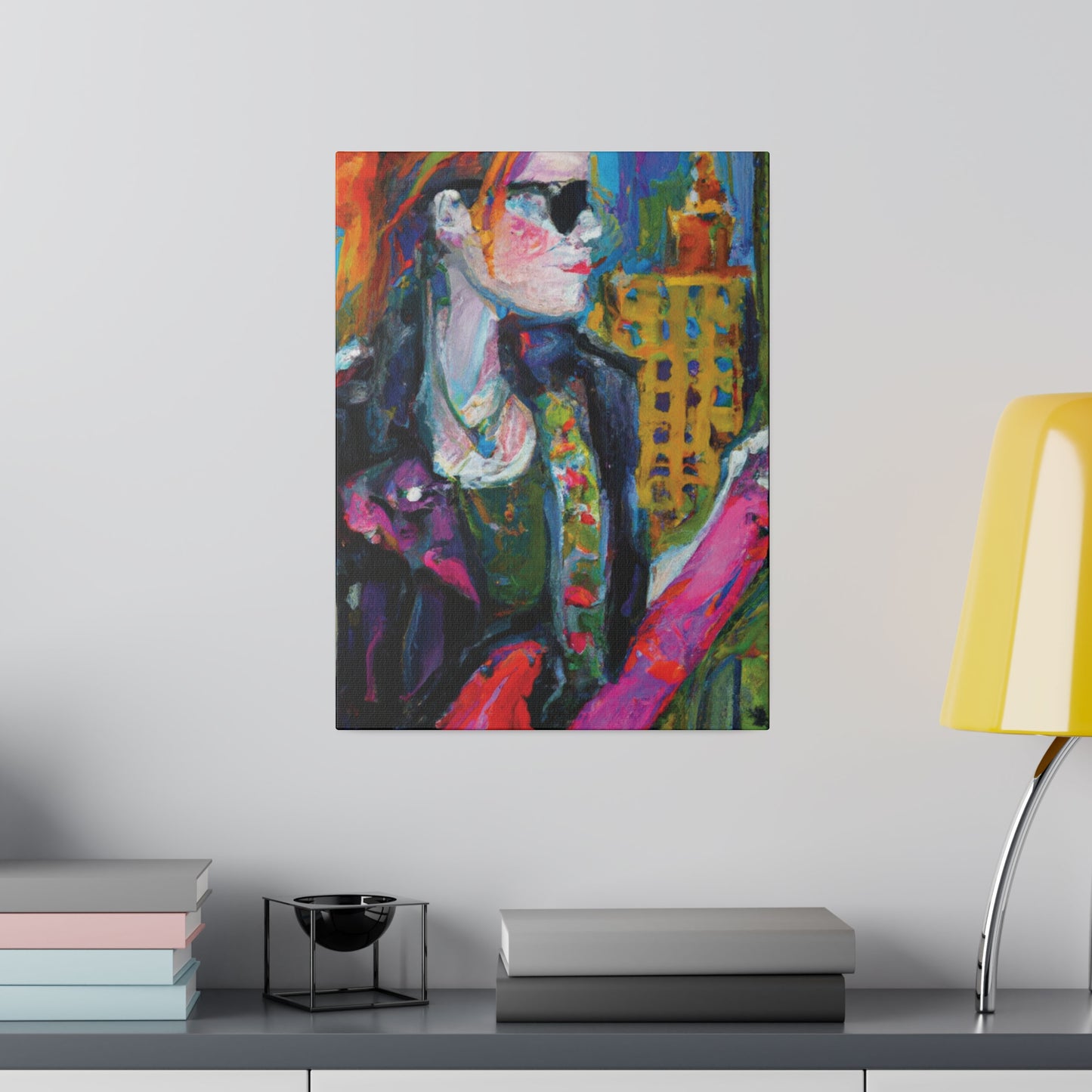 9503W - Rockstar Oil Painting Style Print | Poster | Home Decor | Wall Art | Music Art | Canvas