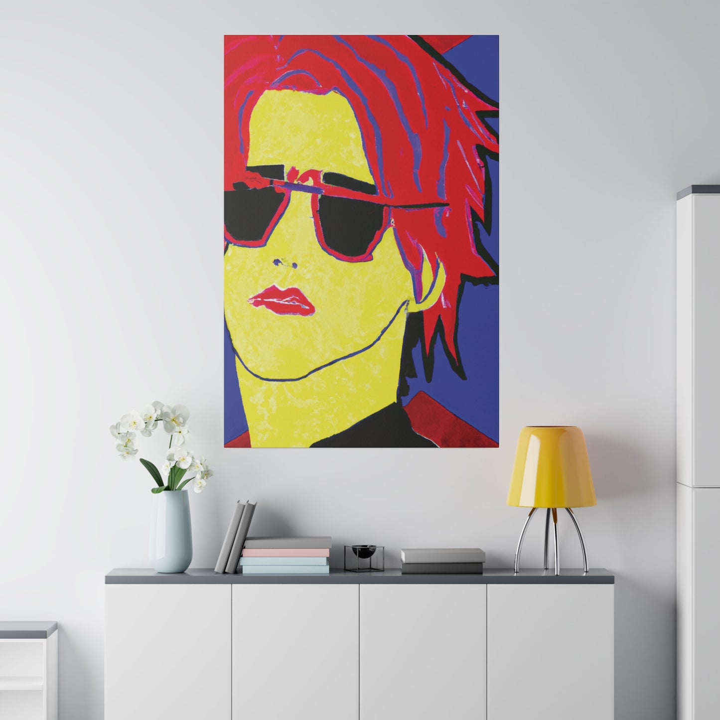 1943P - Rockstar Painting Print | Face | Abstract | Poster | Home Decor | Wall Art | Music Art | Canvas