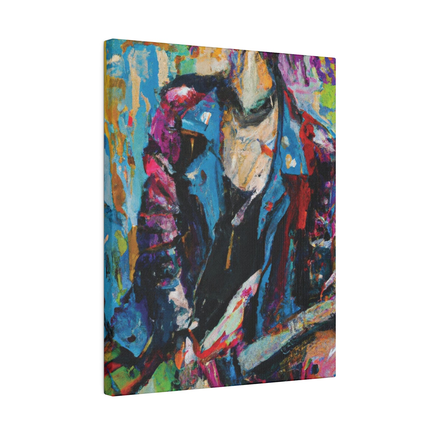 9653F - Rockstar Oil Painting Style Print | Poster | Home Decor | Wall Art | Music Art | Canvas