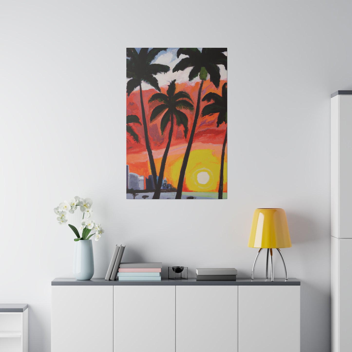 3556V - Miami Beach Sunset Painting Print | Miami | Beach | Sunset | Poster | Home Decor | Wall Art | Canvas