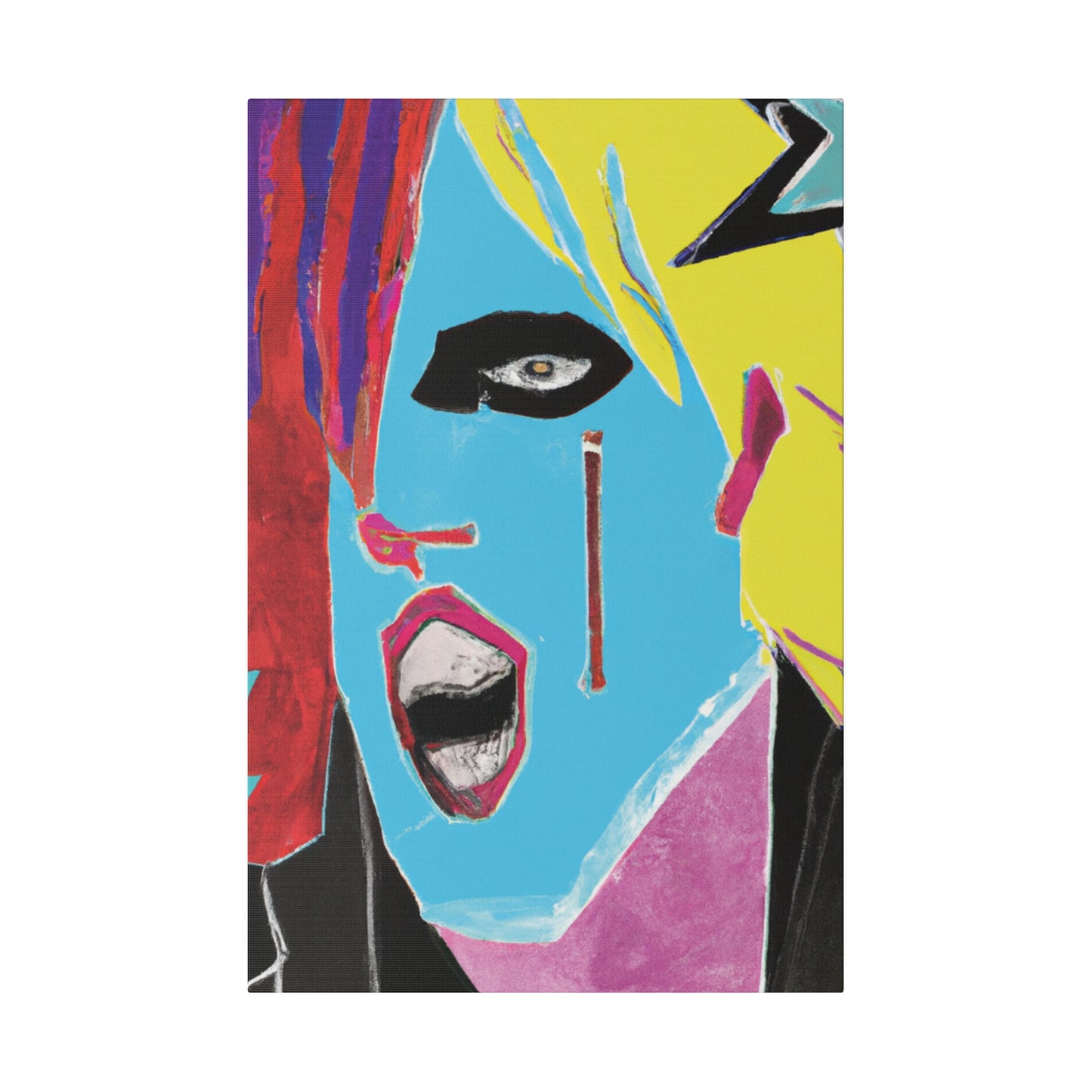 8365A - Rockstar Painting Print | Face | Abstract | Poster | Home Decor | Wall Art | Music Art | Canvas