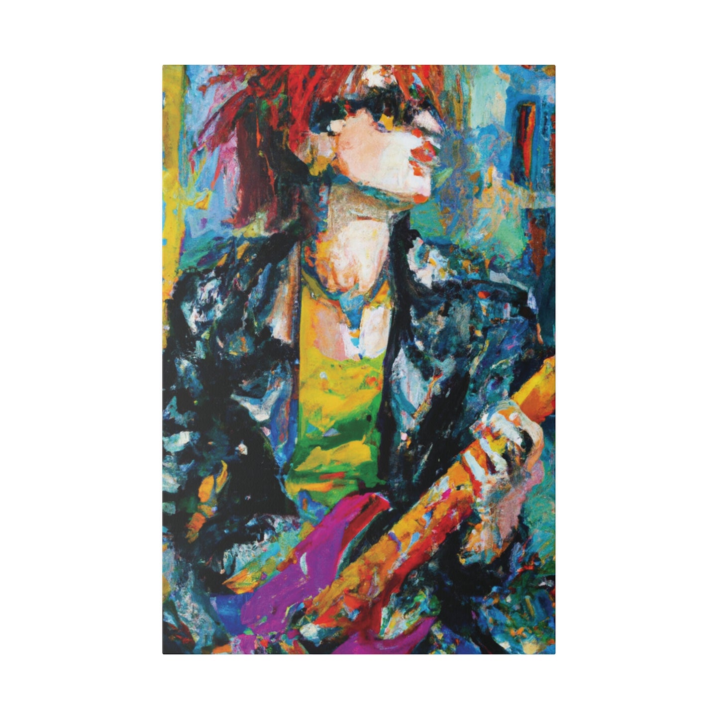 4638F - Rockstar Oil Painting Style Print | Poster | Home Decor | Wall Art | Music Art | Canvas