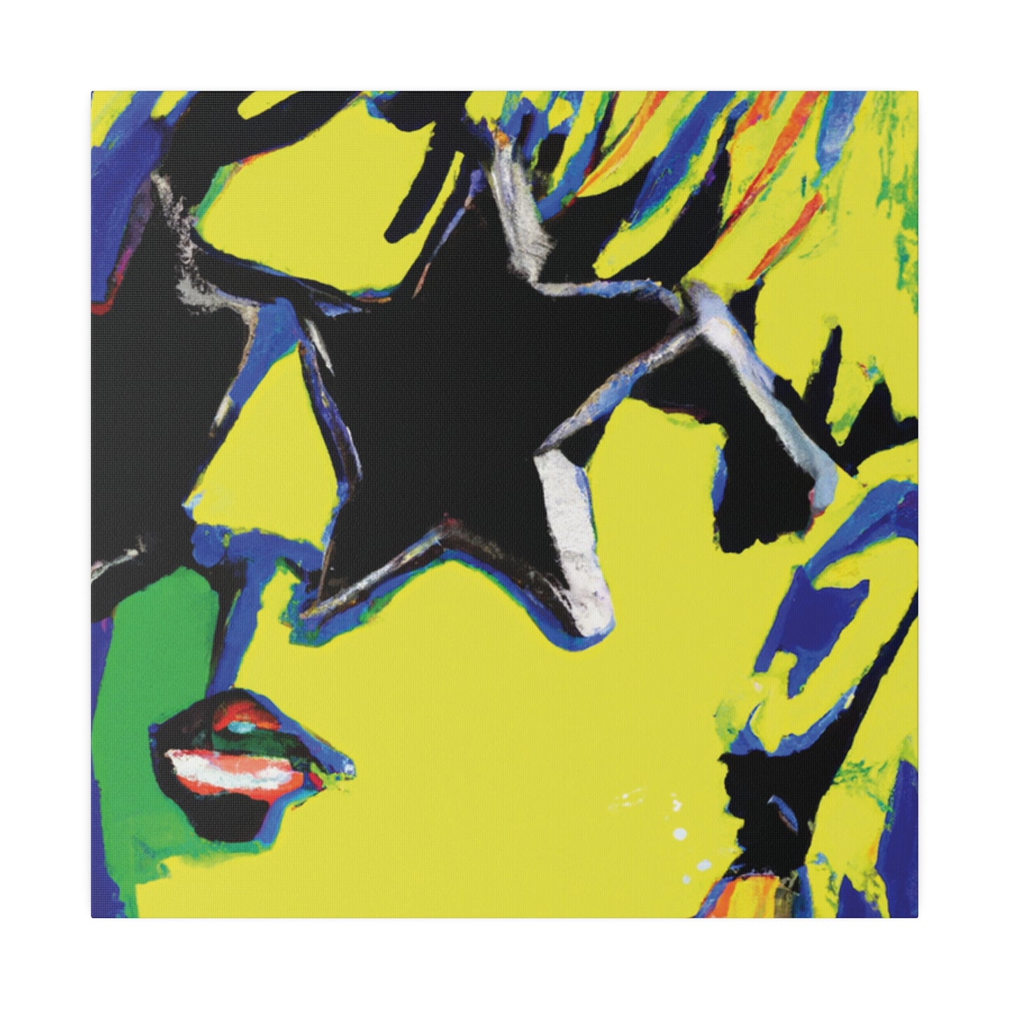 9785T - Rockstar Painting Print | Face | Abstract | Poster | Home Decor | Wall Art | Music Art | Canvas