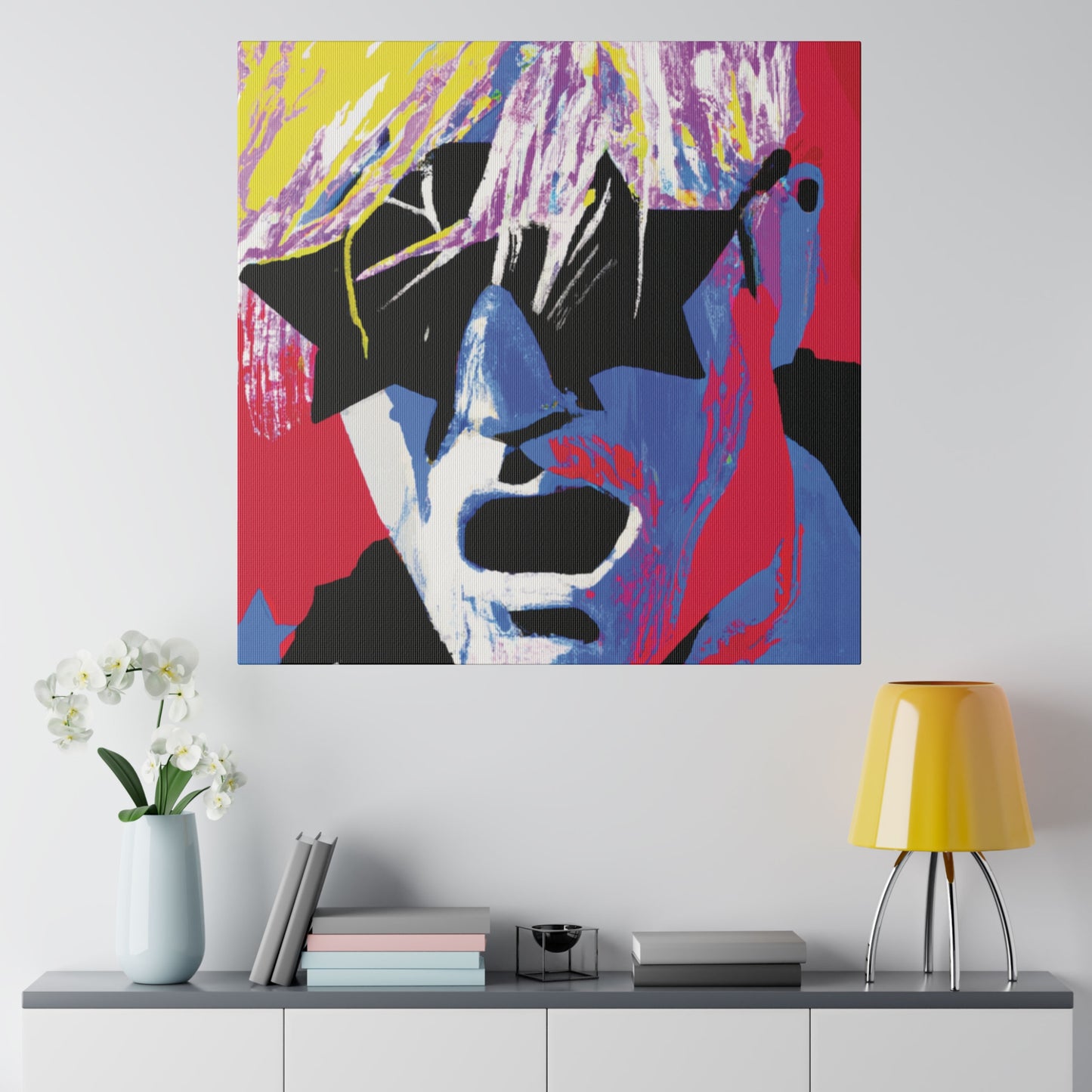 4837X - Rockstar Painting Print | Face | Abstract | Poster | Home Decor | Wall Art | Music Art | Canvas