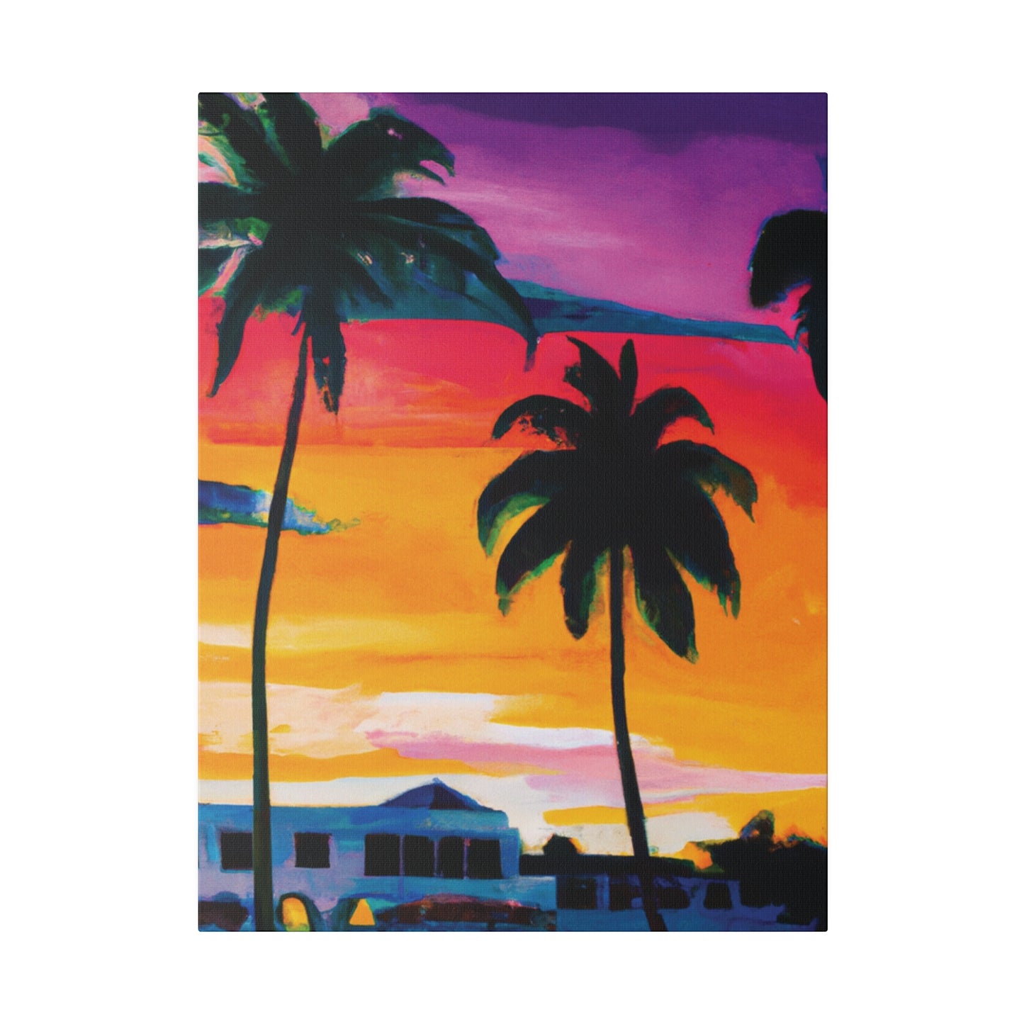 7785F - Miami Beach Sunset Painting Print | Miami | Beach | Sunset | Poster | Home Decor | Wall Art | Canvas