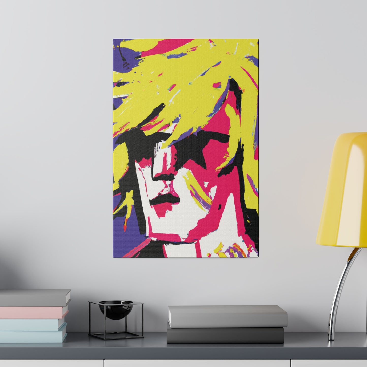 7709F - Rockstar Painting Print | Face | Abstract | Poster | Home Decor | Wall Art | Music Art | Canvas