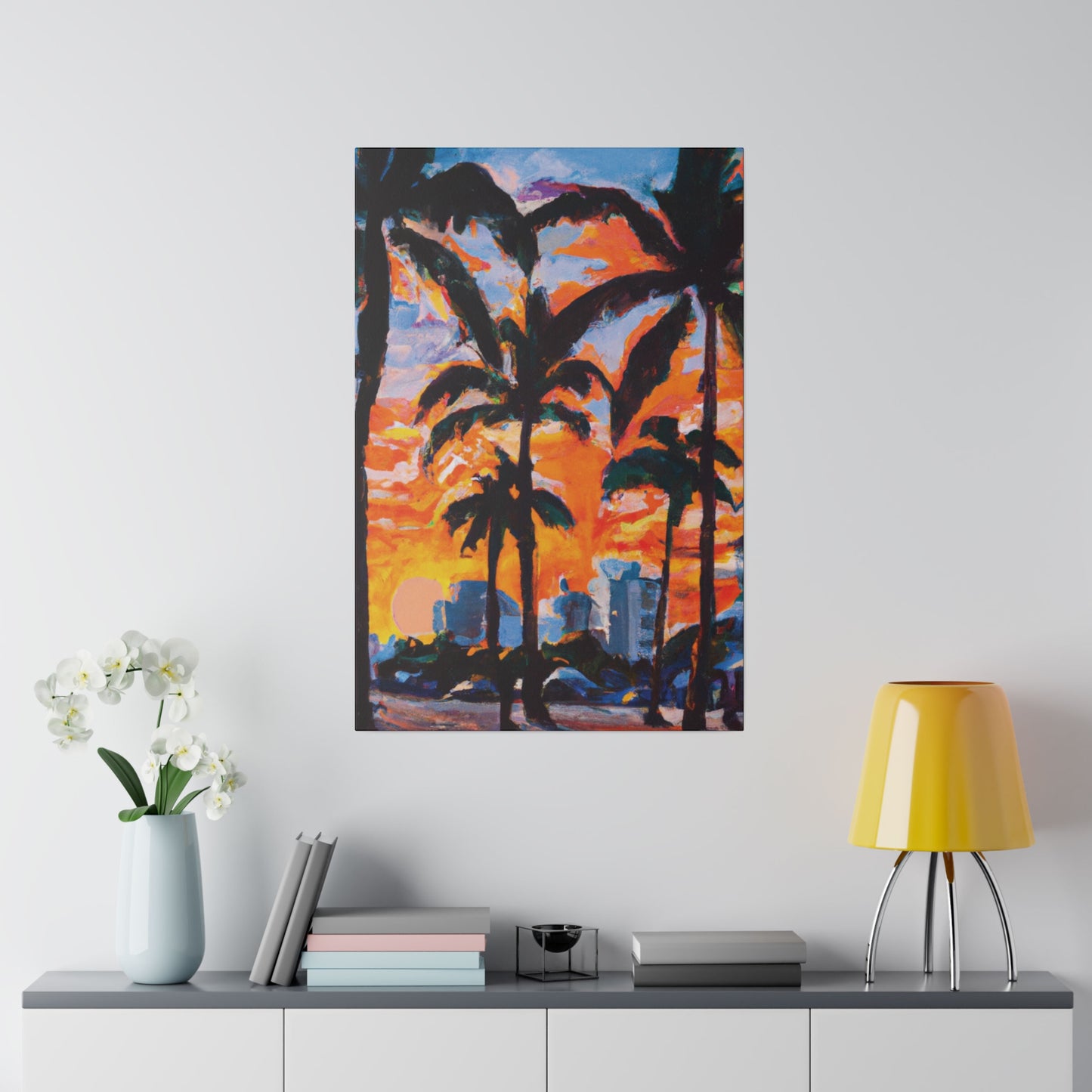 8957Q - Miami Beach Sunset Painting Print | Miami | Beach | Sunset | Poster | Home Decor | Wall Art | Canvas