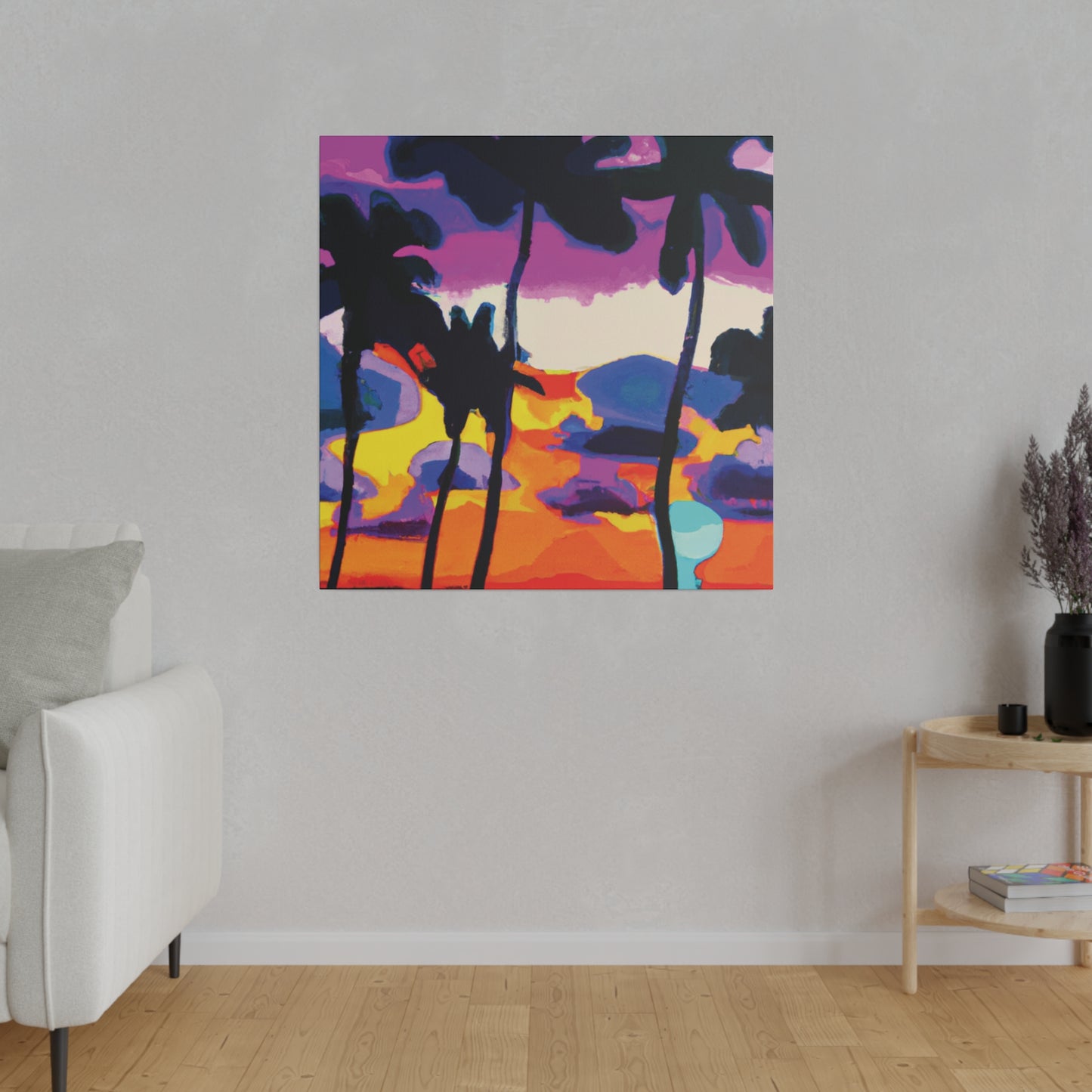 7455H - Miami Beach Sunset Painting Print | Miami | Beach | Sunset | Poster | Home Decor | Wall Art | Canvas