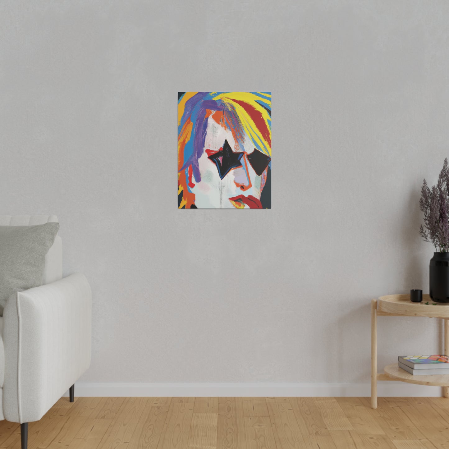 5673A - Rockstar Painting Print | Face | Abstract | Poster | Home Decor | Wall Art | Music Art | Canvas