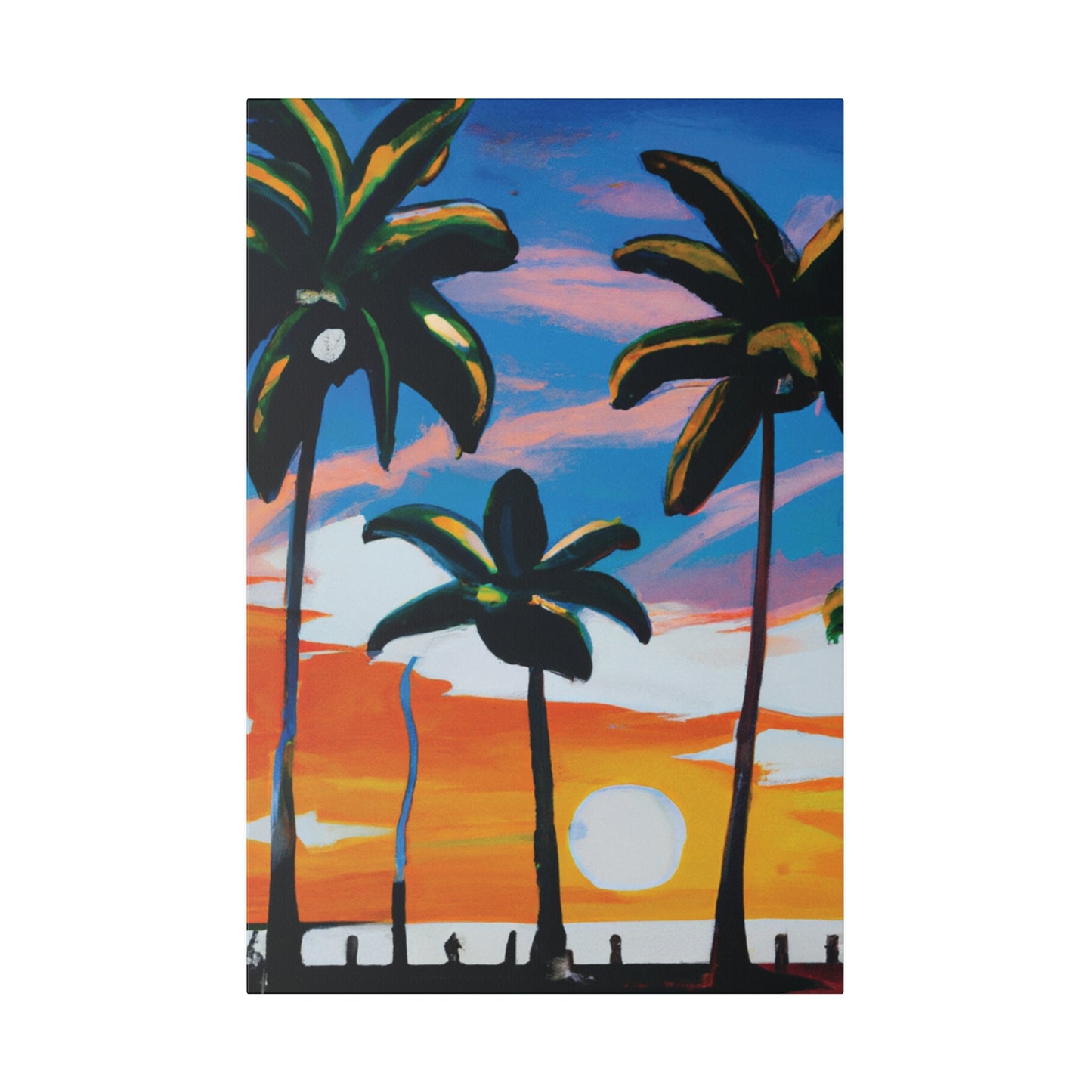 7745G - Miami Beach Sunset Painting Print | Miami | Beach | Sunset | Poster | Home Decor | Wall Art | Canvas