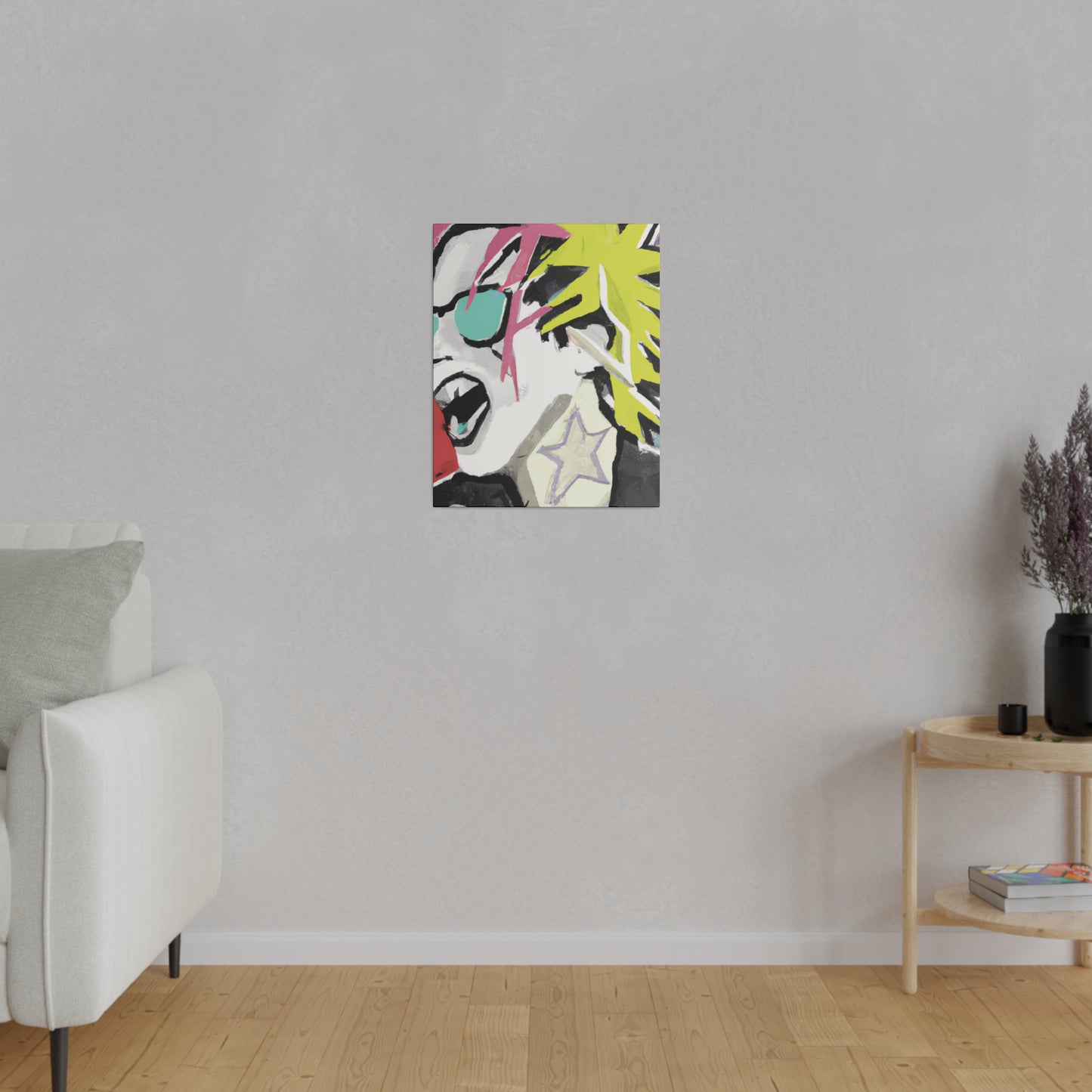 9589K - Rockstar Painting Print | Face | Abstract | Poster | Home Decor | Wall Art | Music Art | Canvas