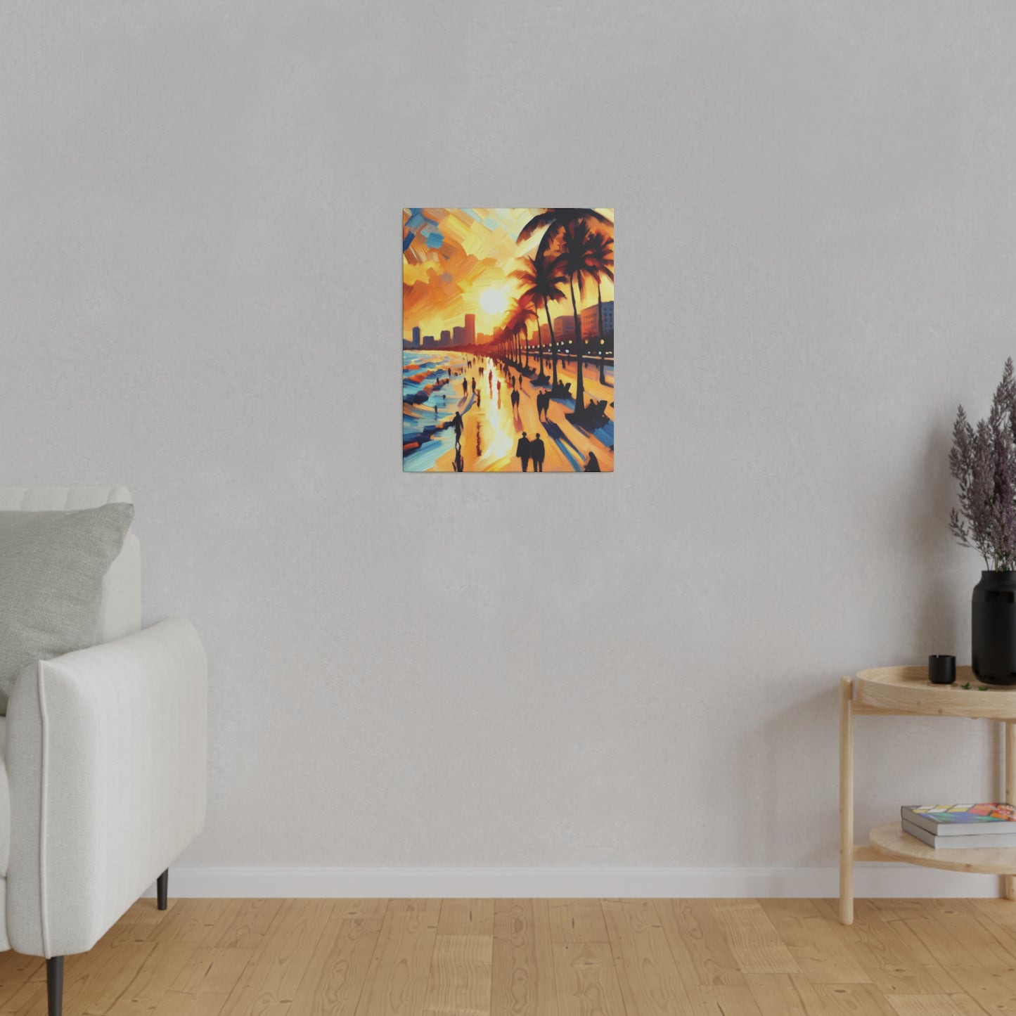 7846G - Miami Beach Sunset Painting Print | Miami | Beach | Sunset | Poster | Home Decor | Wall Art | Canvas