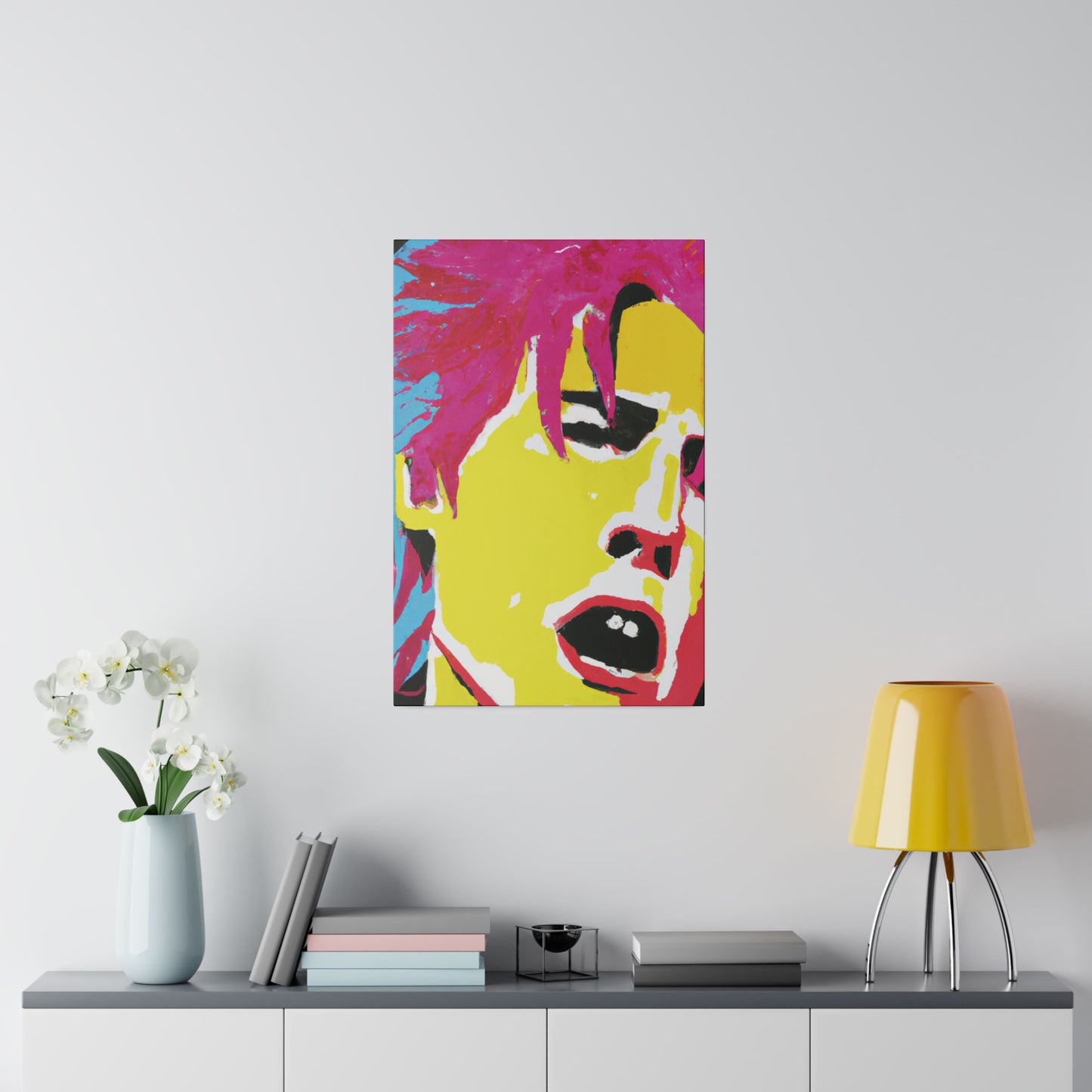 825J - Rockstar Painting Print | Face | Abstract | Poster | Home Decor | Wall Art | Music Art | Canvas