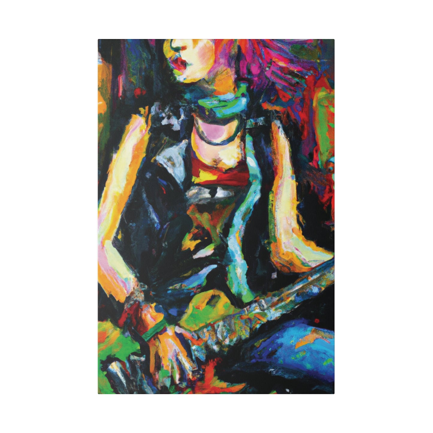 7187Z - Rockstar Oil Painting Style Print | Poster | Home Decor | Wall Art | Music Art | Canvas