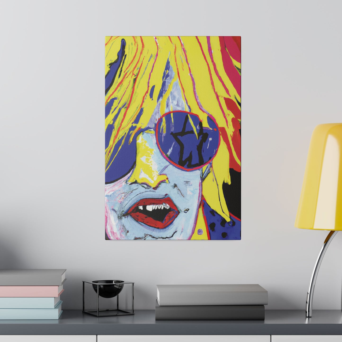 8742G - Rockstar Painting Print | Face | Abstract | Poster | Home Decor | Wall Art | Music Art | Canvas