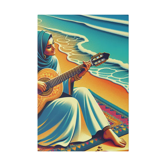 3129B - music art work, musician gift ideas, sunset background, sunset designs, ocean art work, beach art work, guitar art work, guitar player