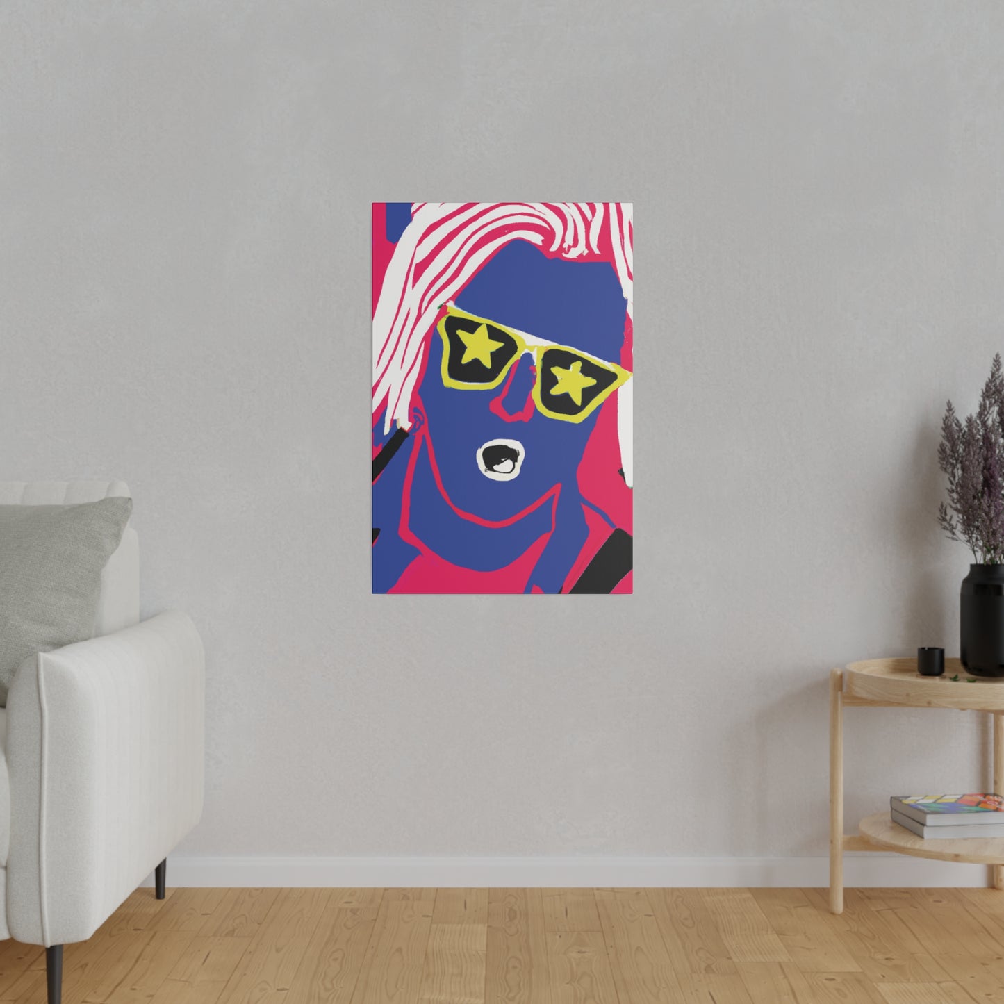 2409U - Rockstar Painting Print | Face | Abstract | Poster | Home Decor | Wall Art | Music Art | Canvas