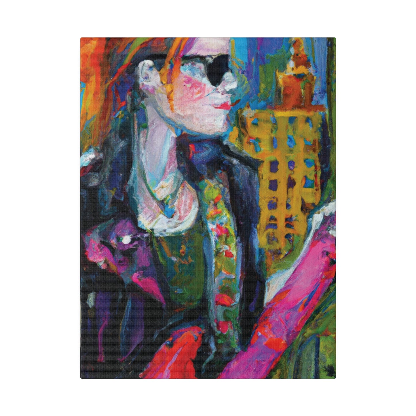 9503W - Rockstar Oil Painting Style Print | Poster | Home Decor | Wall Art | Music Art | Canvas