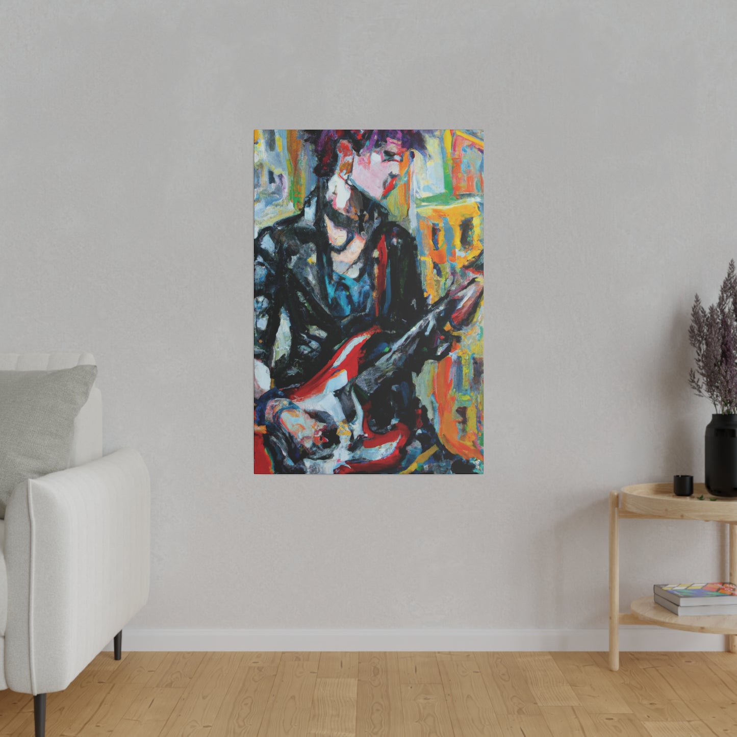 9646Q - Rockstar Oil Painting Style Print | Poster | Home Decor | Wall Art | Music Art | Canvas