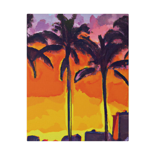 7392A - Miami Beach Sunset Painting Print | Miami | Beach | Sunset | Poster | Home Decor | Wall Art | Canvas