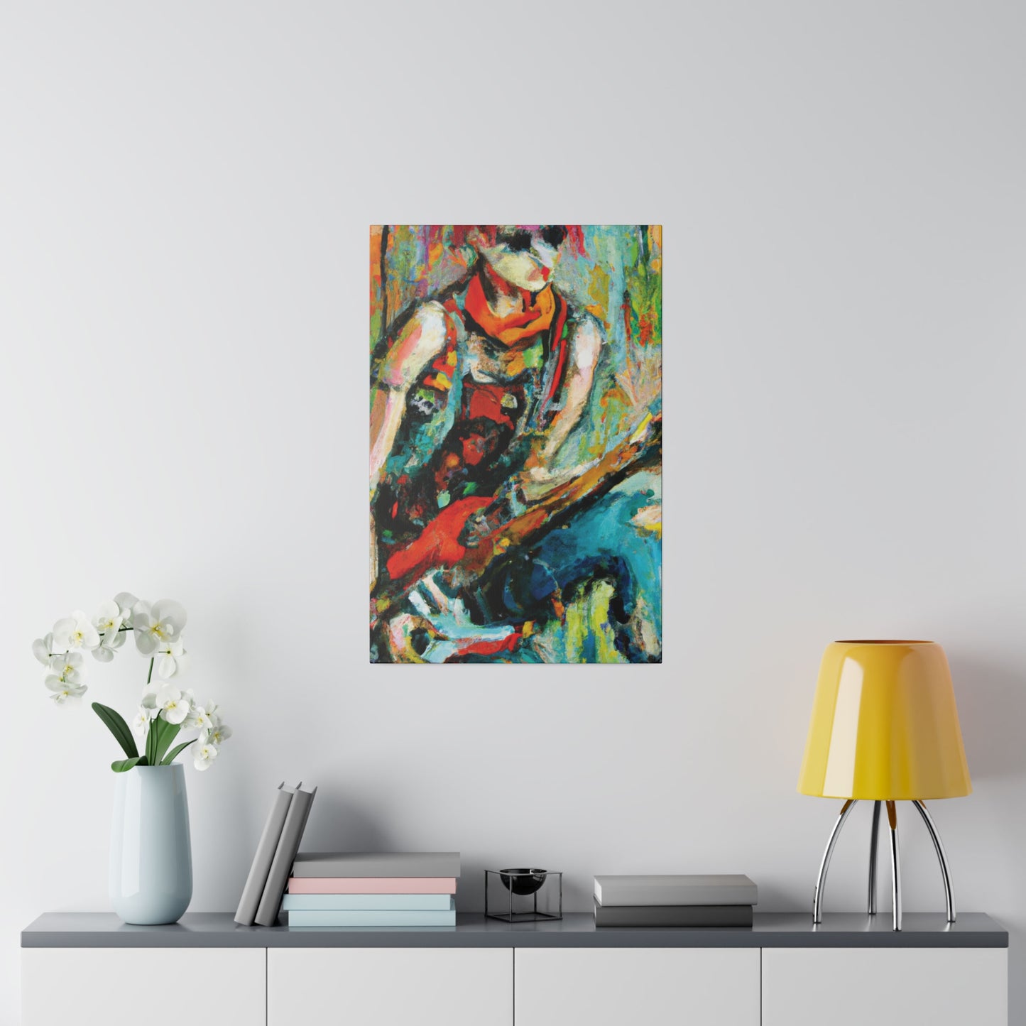 7494M - Rockstar Oil Painting Style Print | Poster | Home Decor | Wall Art | Music Art | Canvas