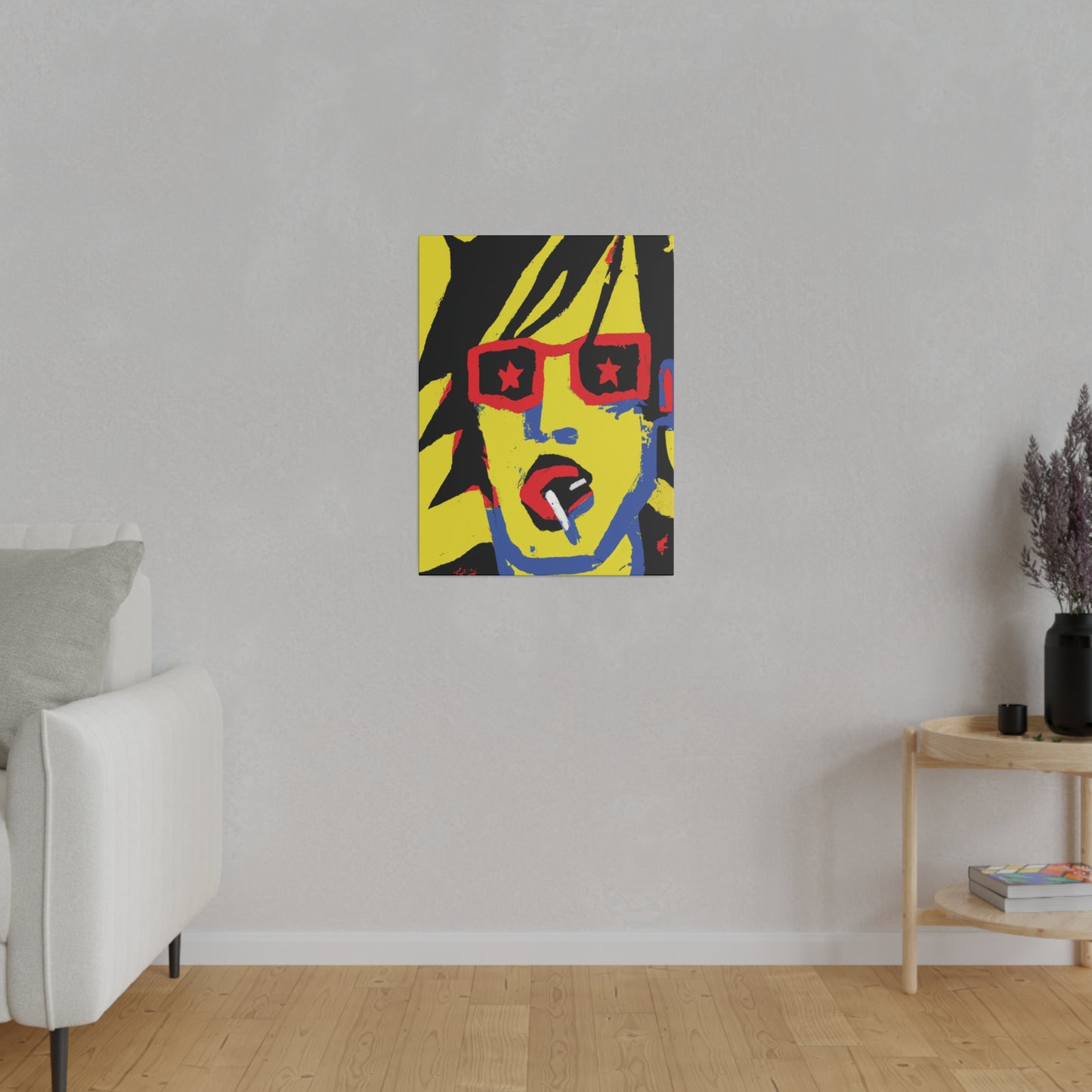 4745B - Rockstar Painting Print | Face | Abstract | Poster | Home Decor | Wall Art | Music Art | Canvas