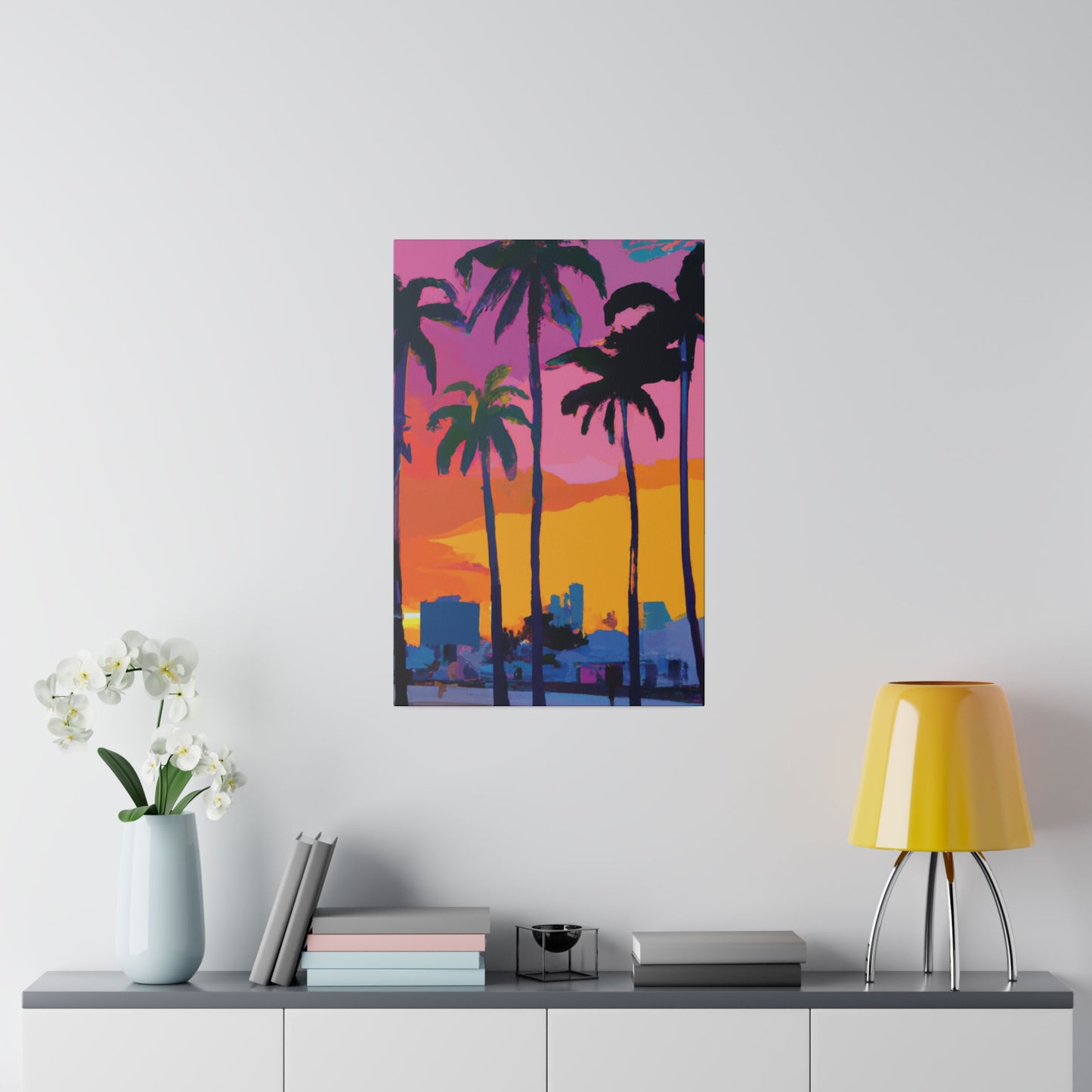 3546F - Miami Beach Sunset Painting Print | Miami | Beach | Sunset | Poster | Home Decor | Wall Art | Canvas