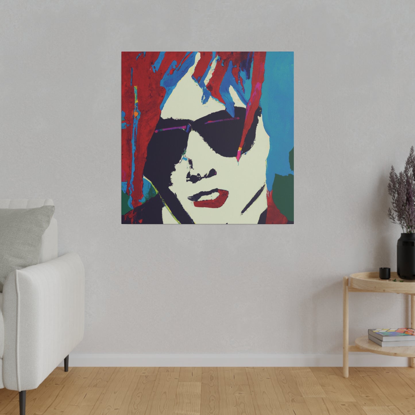 9347K - Rockstar Painting Print | Face | Abstract | Poster | Home Decor | Wall Art | Music Art | Canvas