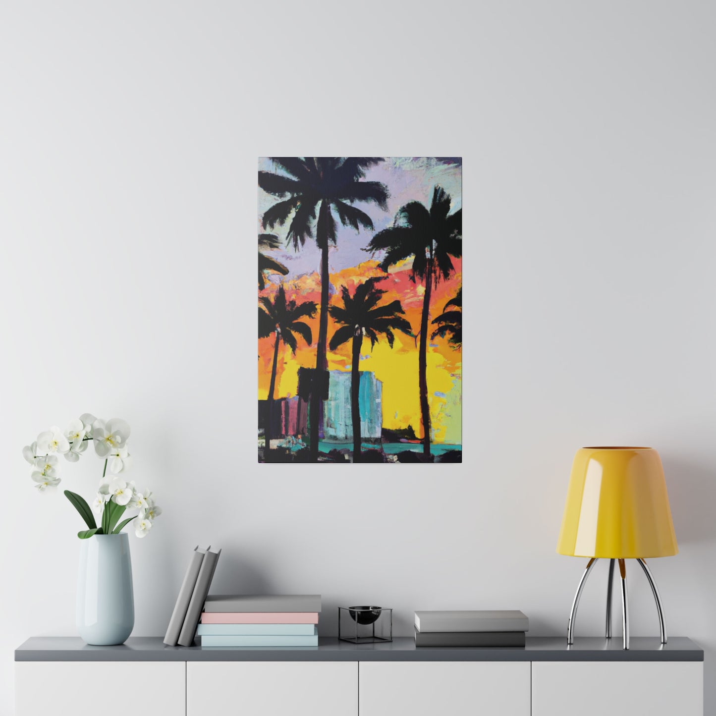 10266L - Miami Beach Sunset Painting Print | Miami | Beach | Sunset | Poster | Home Decor | Wall Art | Canvas