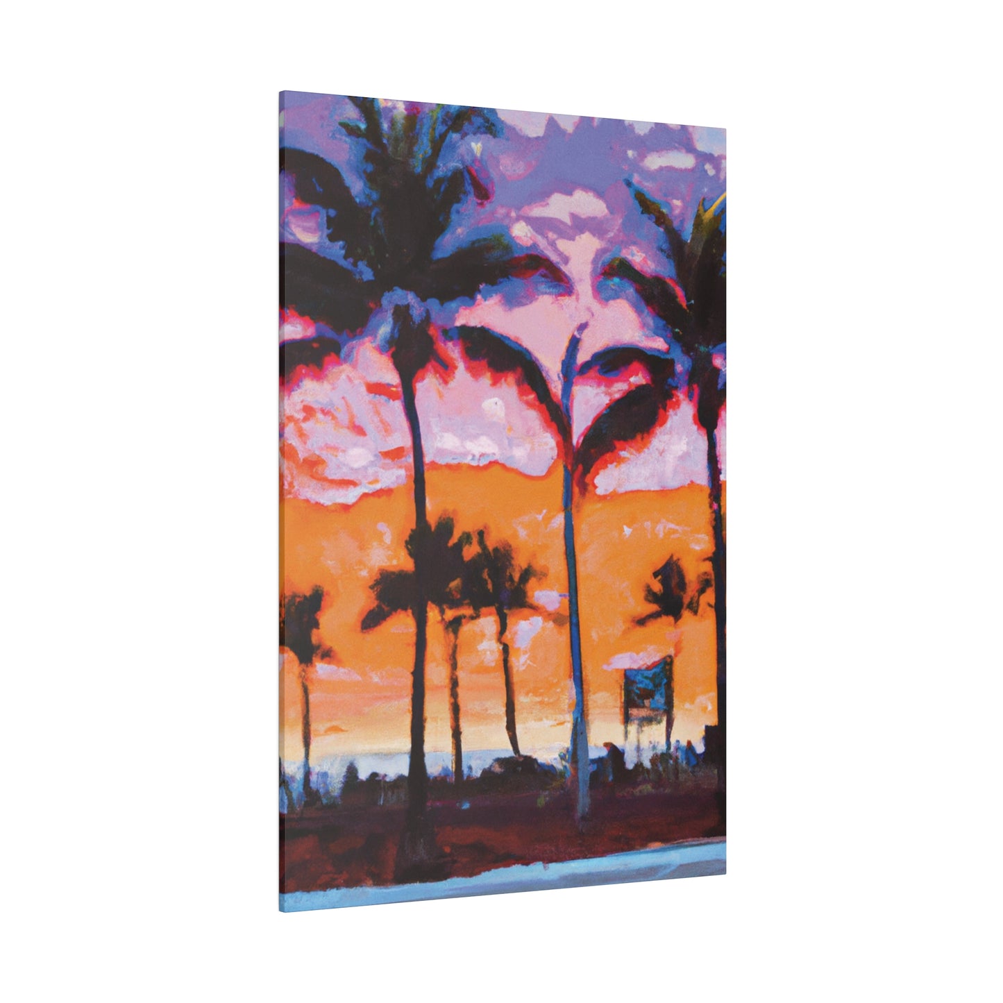 8373X - Miami Beach Sunset Painting Print | Miami | Beach | Sunset | Poster | Home Decor | Wall Art | Canvas