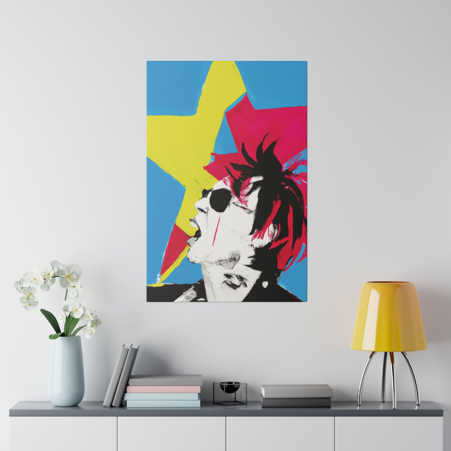 7179X - Rockstar Painting Print | Face | Abstract | Poster | Home Decor | Wall Art | Music Art | Canvas
