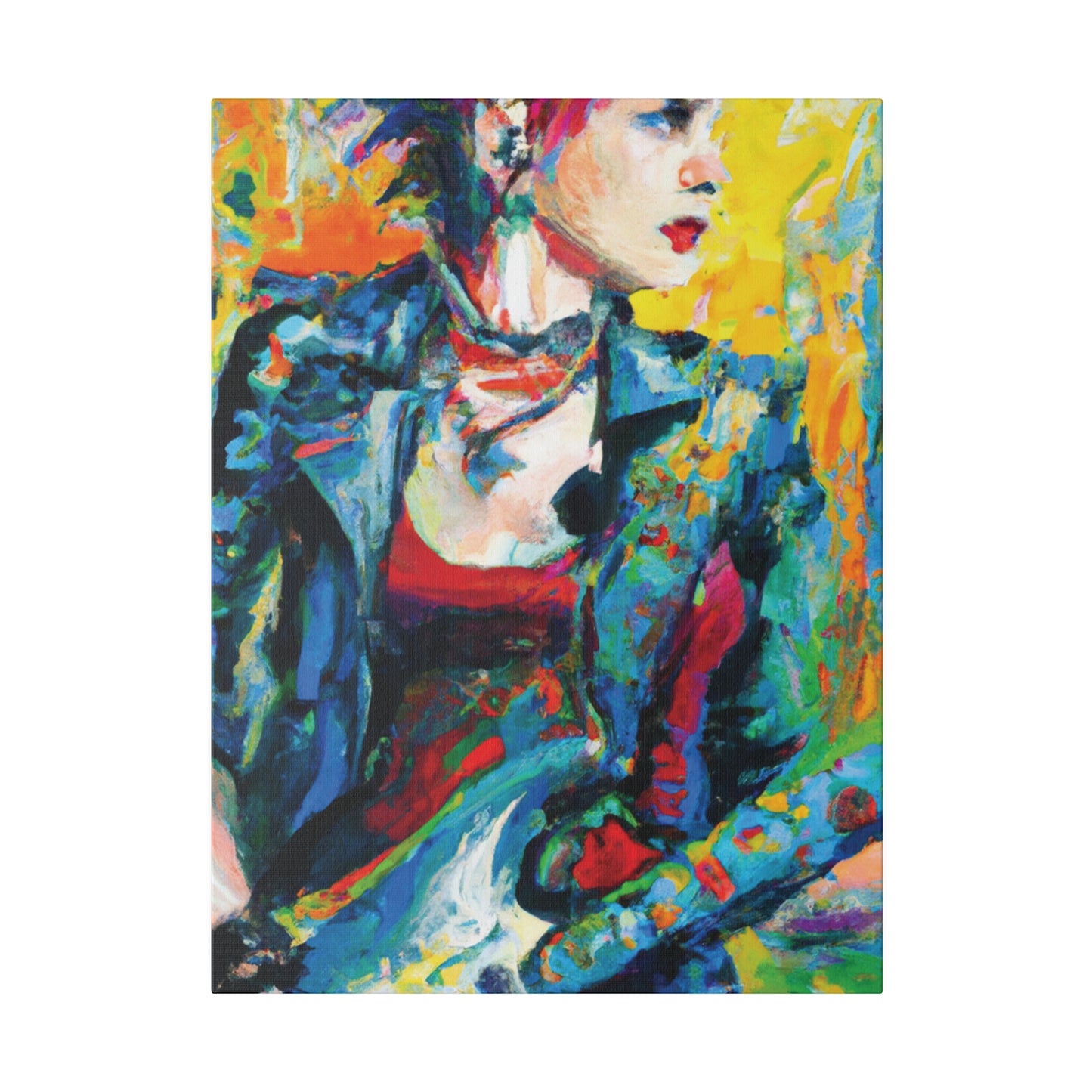 9075K - Rockstar Oil Painting Style Print | Poster | Home Decor | Wall Art | Music Art | Canvas