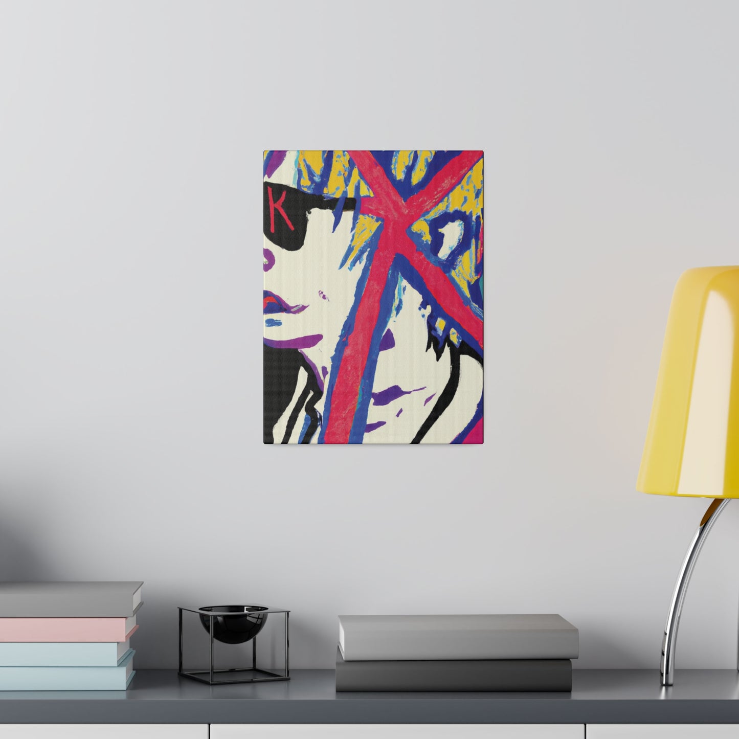 2460Y - Rockstar Painting Print | Face | Abstract | Poster | Home Decor | Wall Art | Music Art | Canvas